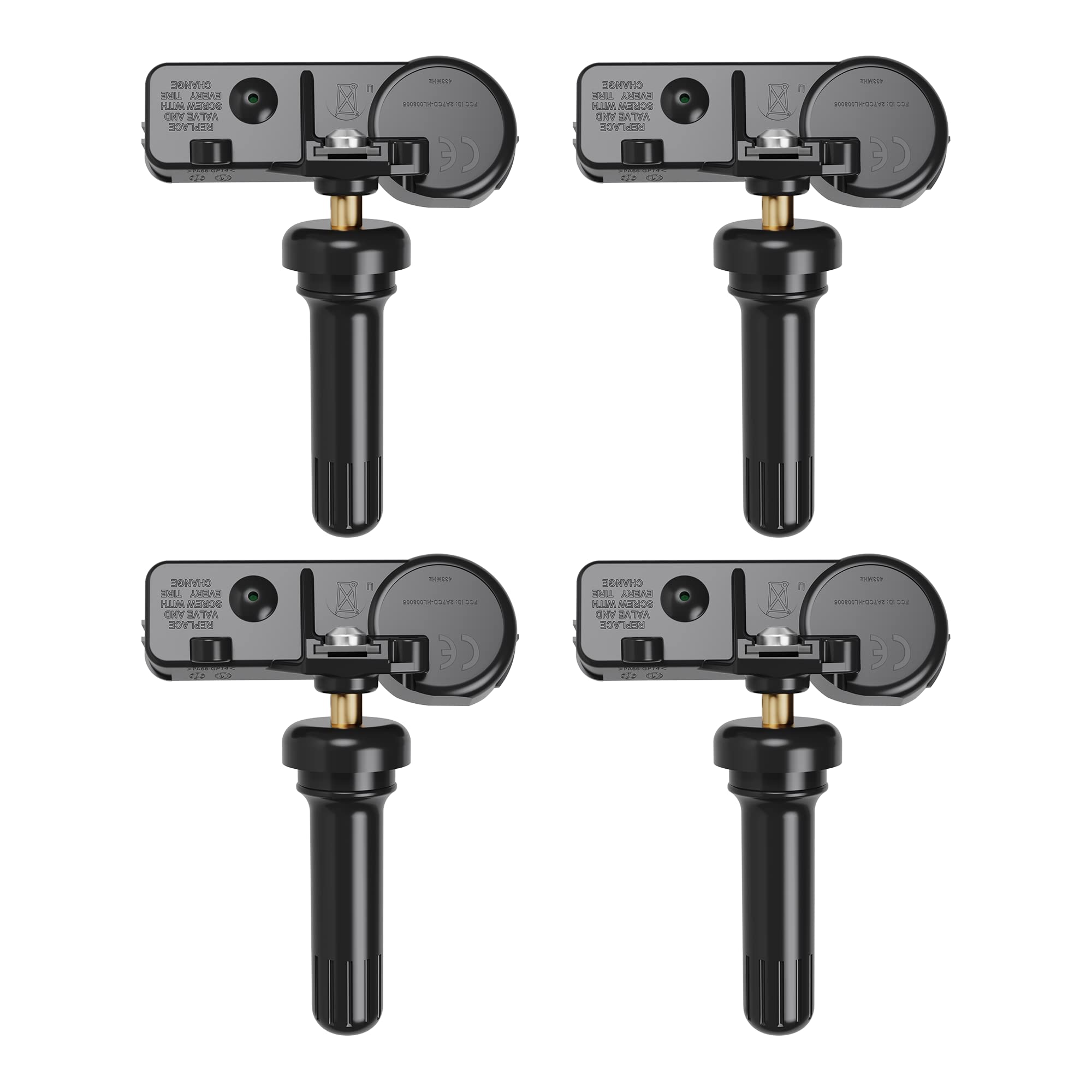 4 Pack 433MHz TPMS Sensor for Dodge Jeep Ram - Compatible with OE#56029398AB, 68241067AA, 68241067AB, 56029398AA, 68402371AA, 68464665AA - Tire Pressure Monitoring System Replacement for Smooth and Safe Driving