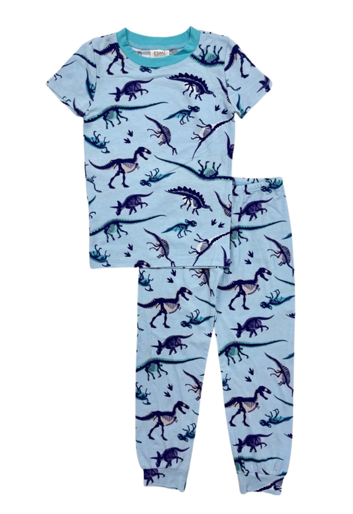 Blue Fossil Short Sleeve Top & Pants Set - Women's Casual Summer Outfit for Beach, Travel, and Everyday Wear