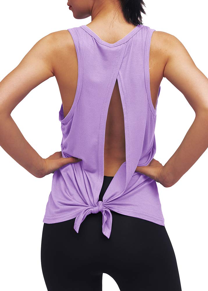 Women's Open Back Yoga Tank Top - Adjustable Tie Back Workout Shirt for Yoga, Gym & Running | Breathable Fitness Top for Women