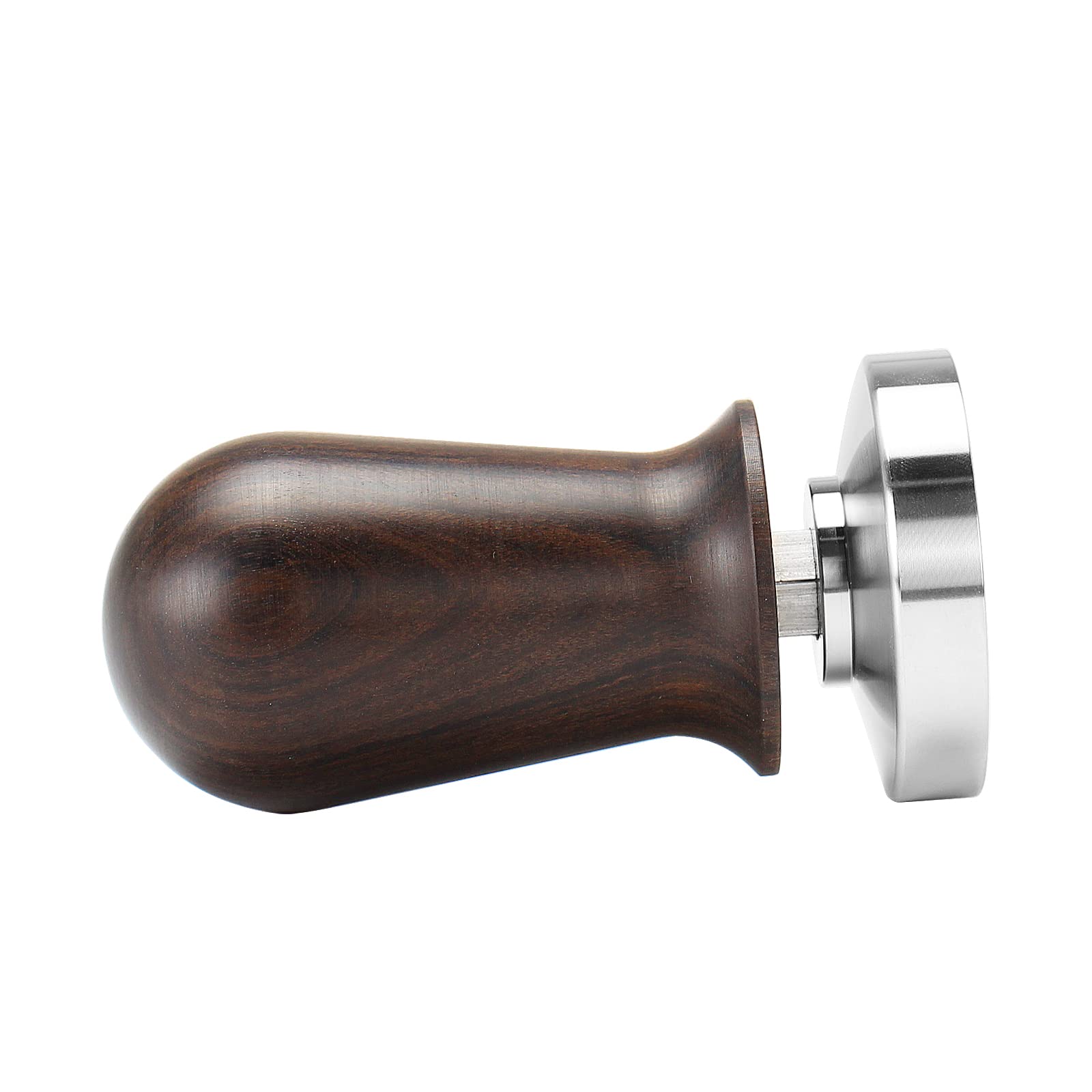 Premium 53mm Espresso Tamper with Ergonomic Wooden Handle & Spring-Loaded 304 Stainless Steel Base - Perfect for Barista-Grade Coffee Tamping at Home or Cafe