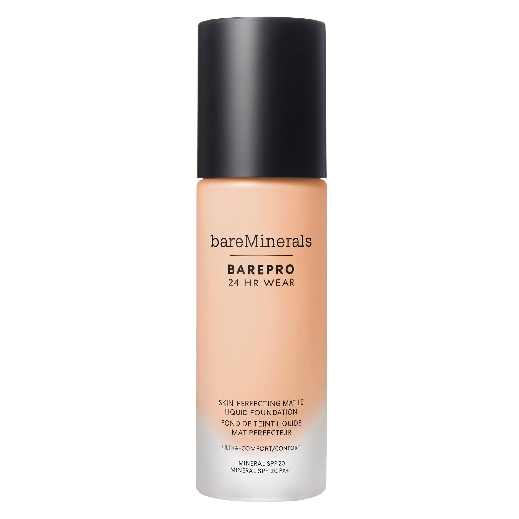 bareMinerals Barepro 24HR Wear Matte Liquid Foundation SPF 20 - Full Coverage Mineral Makeup for Mature Skin | Oil-Free, Vegan & Cruelty-Free | Perfect for Daily Wear & Special Occasions
