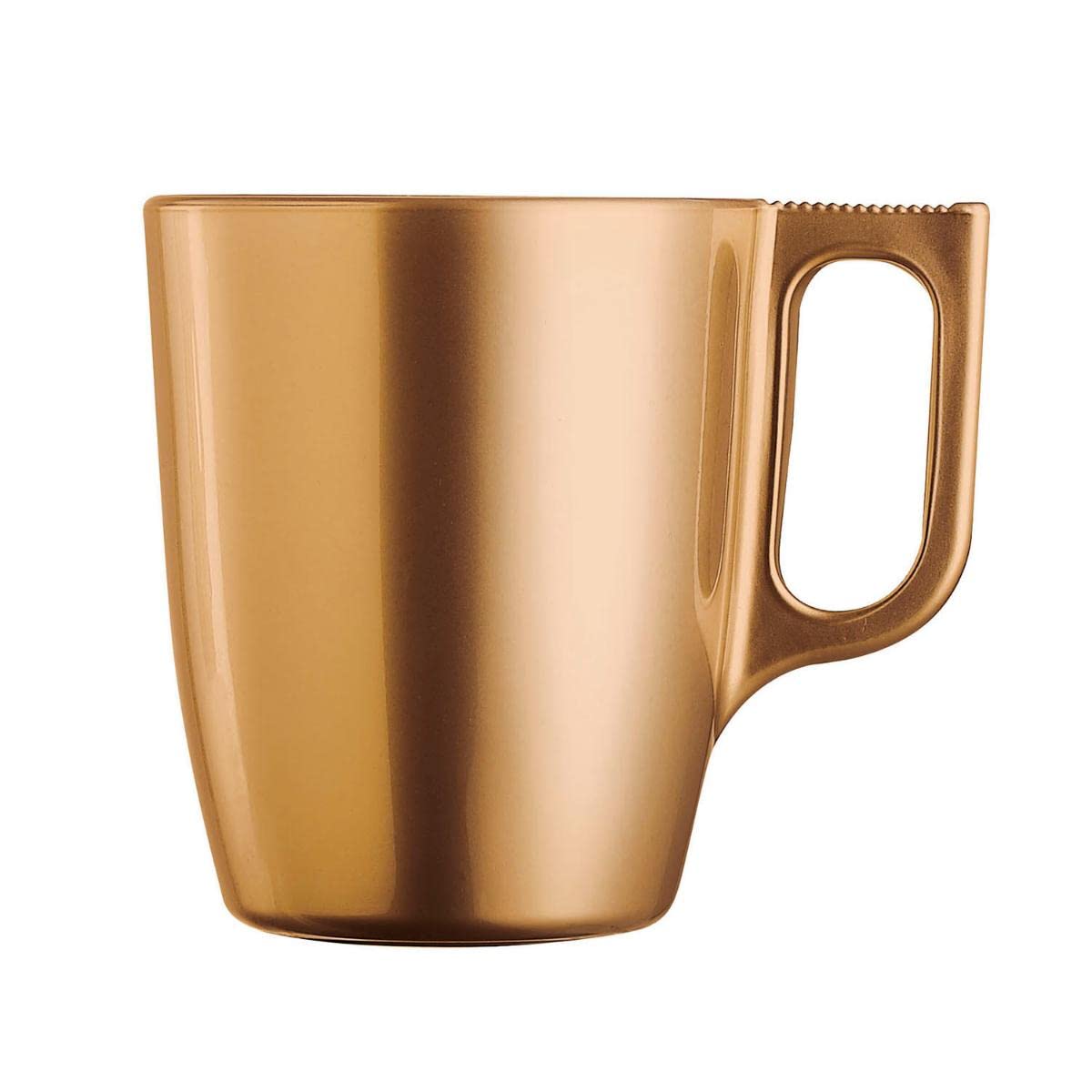 Luminarc Flashy Set of 6 Glass Coffee Mugs with Handle - 25cl Microwave Safe Breakfast Cups for Tea, Hot Chocolate & Office Use