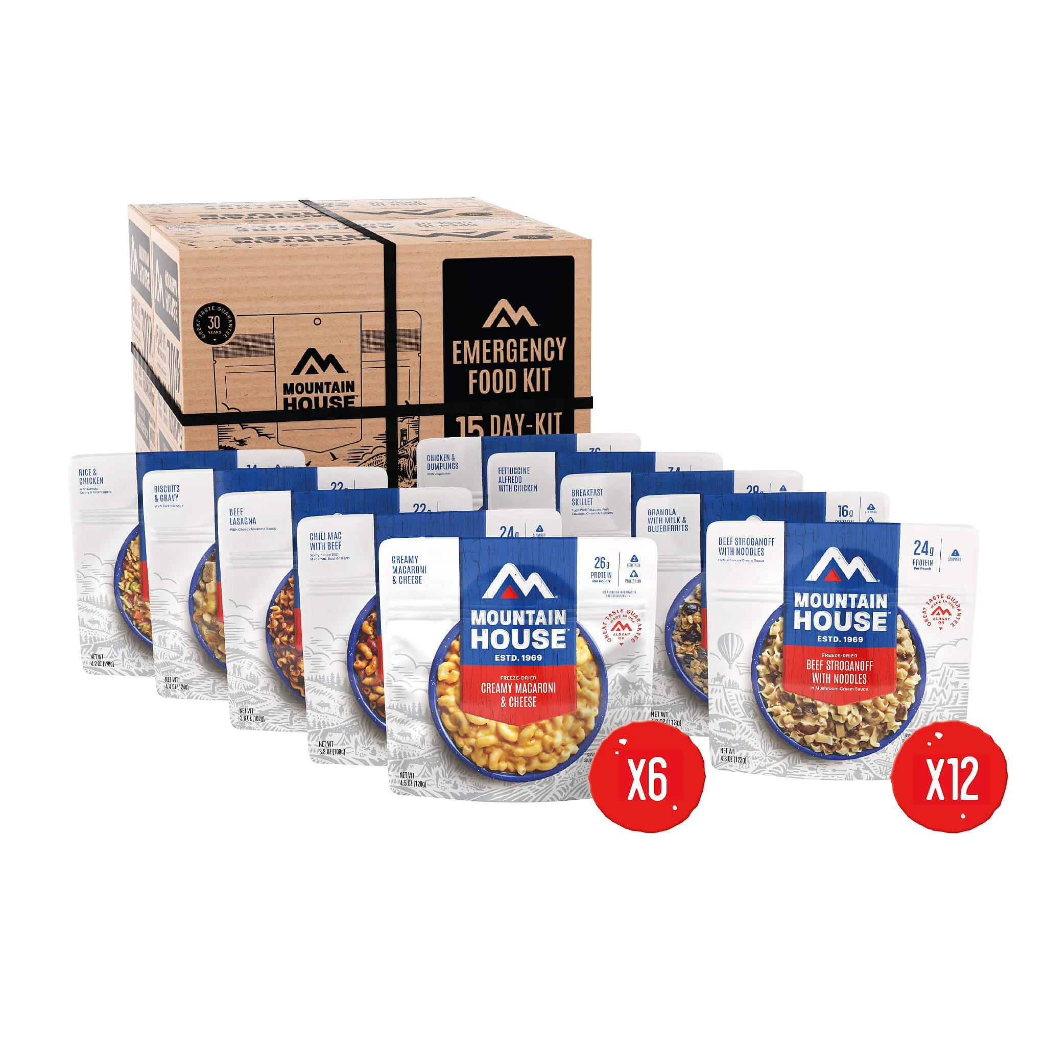 Mountain House 30-Day Emergency Food Supply Kit - Freeze-Dried Survival Food for Camping, Hiking & Disaster Preparedness