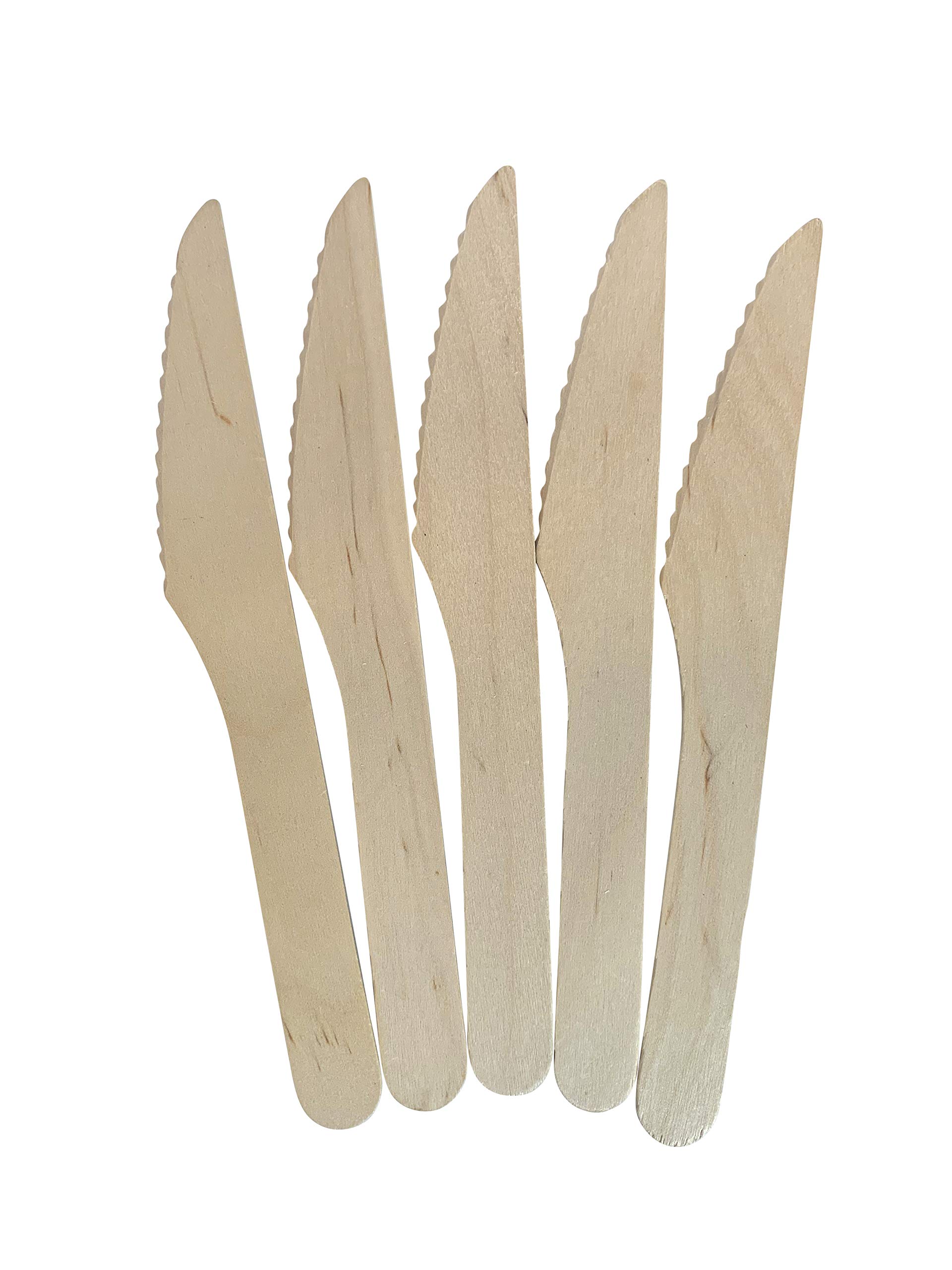 **KingSeal 4,000 Count FSC Certified Disposable Wooden Knives - Biodegradable & Eco-Friendly Cutlery Set (6 Inch) - Bulk Pack (40 Packs x 100 Knives) for Parties, Picnics, Catering & Restaurants**