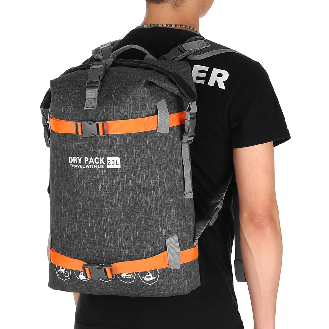 LANGWEI Waterproof Dry Bag Backpack - Floating Roll-Top Duffel for Kayaking, Swimming, Rafting & Beach Activities | Ideal for Water Sports, Camping & Outdoor Adventures