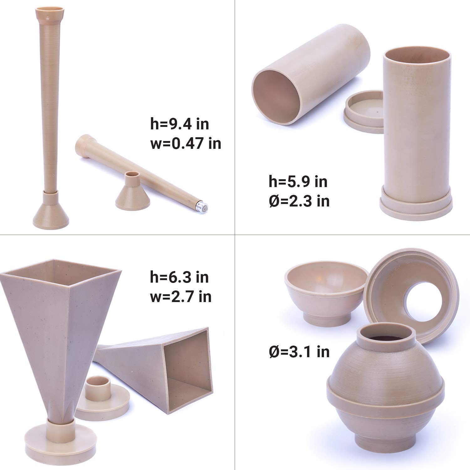 Premium Candle Making Molds Set - Taper, Pyramid, Cylinder & Sphere Plastic Molds for DIY Candles | Perfect for Home Decor, Wedding Favors, Gifts & Relaxation
