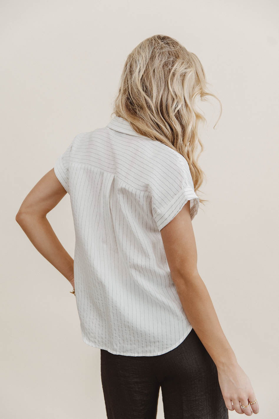 Kepner Women's Pinstripe Blouse - Stylish Button-Up Shirt for Office & Casual Wear | Final Sale