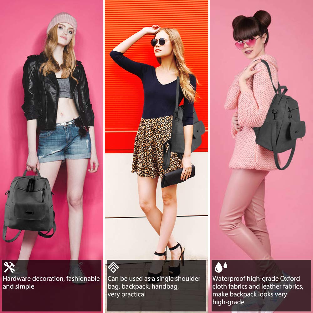 Stylish Women's Leather Backpack Purse - Small Waterproof Anti-Theft Shoulder Bag & Handbag for Daily Commute, Travel & Shopping