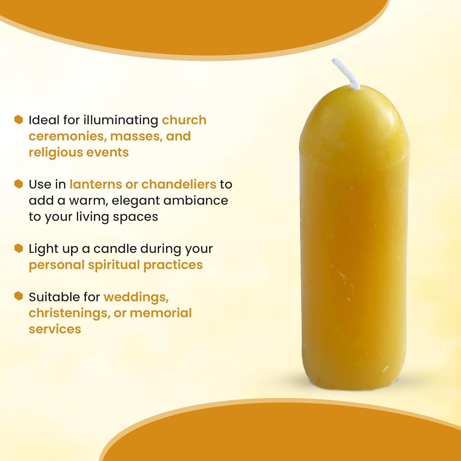 Natural Beeswax Lantern Candles (3.5