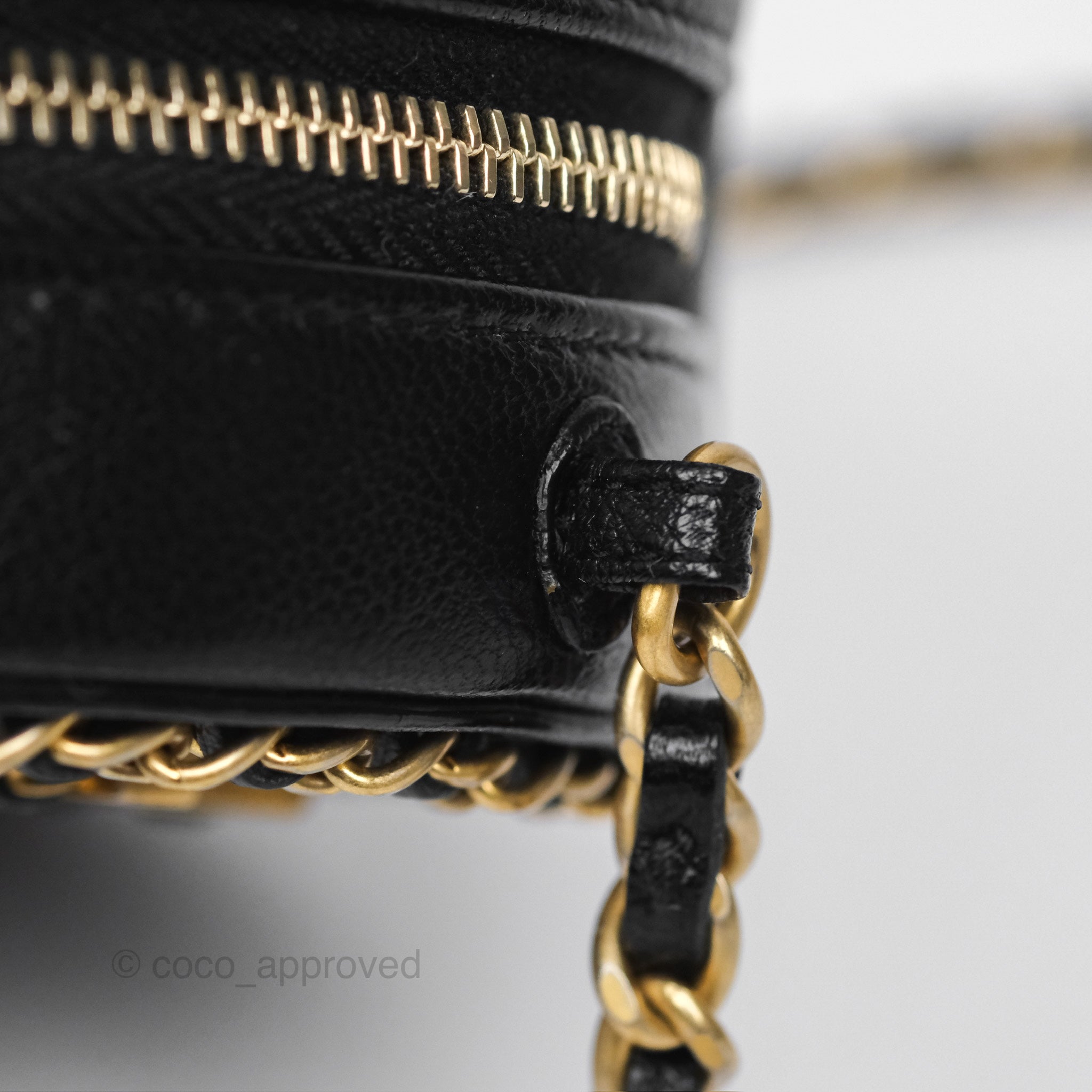 Chanel Black Lambskin Chained Round Filigree Clutch with Gold Hardware - Elegant Evening Bag for Parties, Weddings & Special Occasions