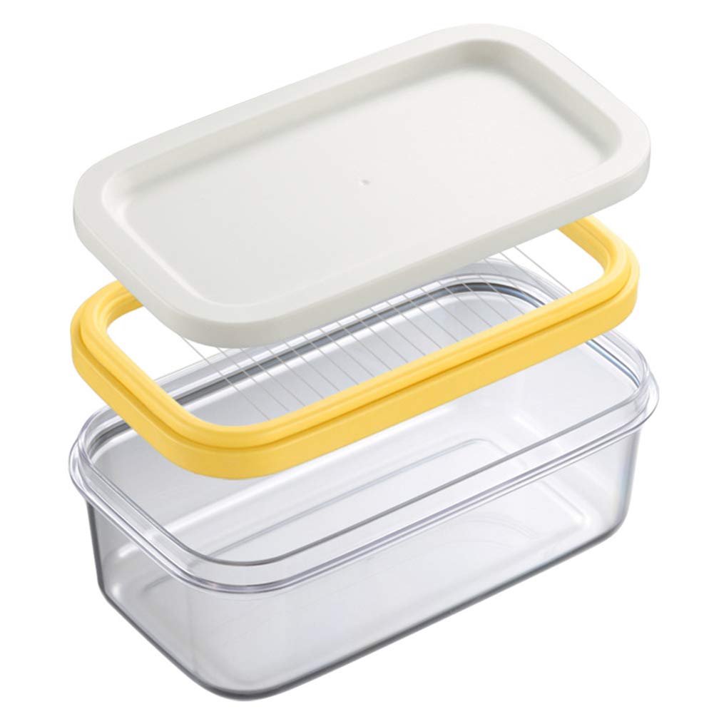 Bamboo Lid Butter Dish - Airtight Butter Keeper Container for Fresh Butter Storage | Rectangle Food Storage Box for Kitchen, Dining Table & Picnic Use
