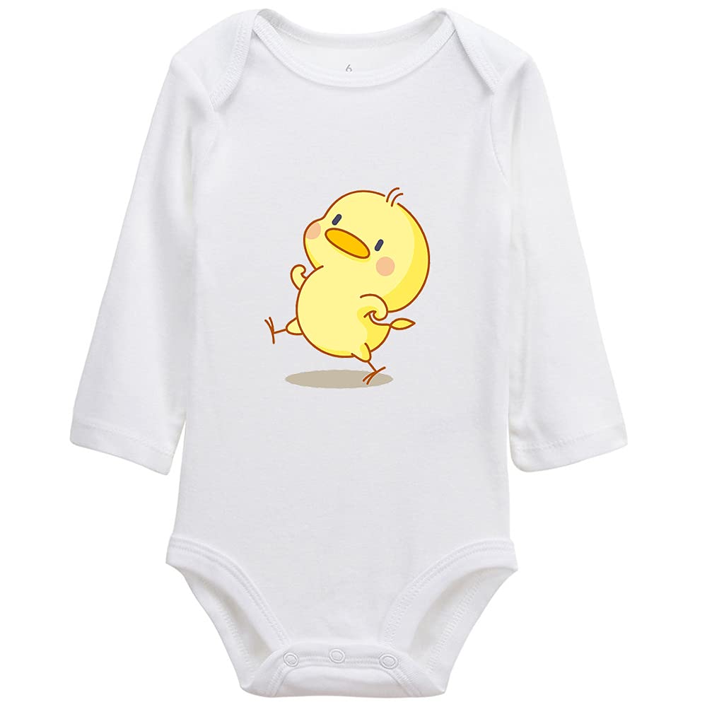Little Yellow Chicken Baby Boys Girls Long Sleeve Romper Jumpsuit Outfit - 12-18 Months Infant Clothes for Playdates, Photoshoots & Everyday Wear