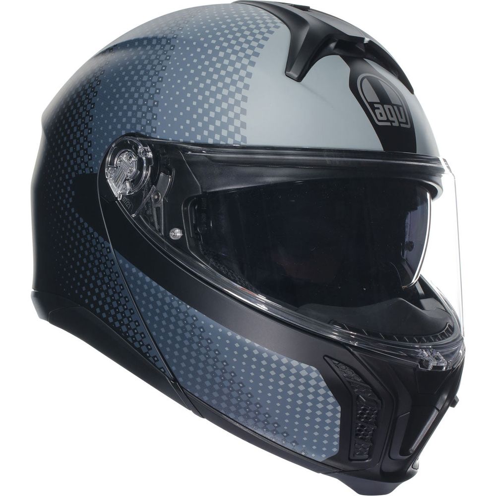 AGV Tourmodular Textour Motorcycle Helmet - Matt Black / Grey - Lightweight & Comfortable for Long Rides, Commuting & Adventure Touring