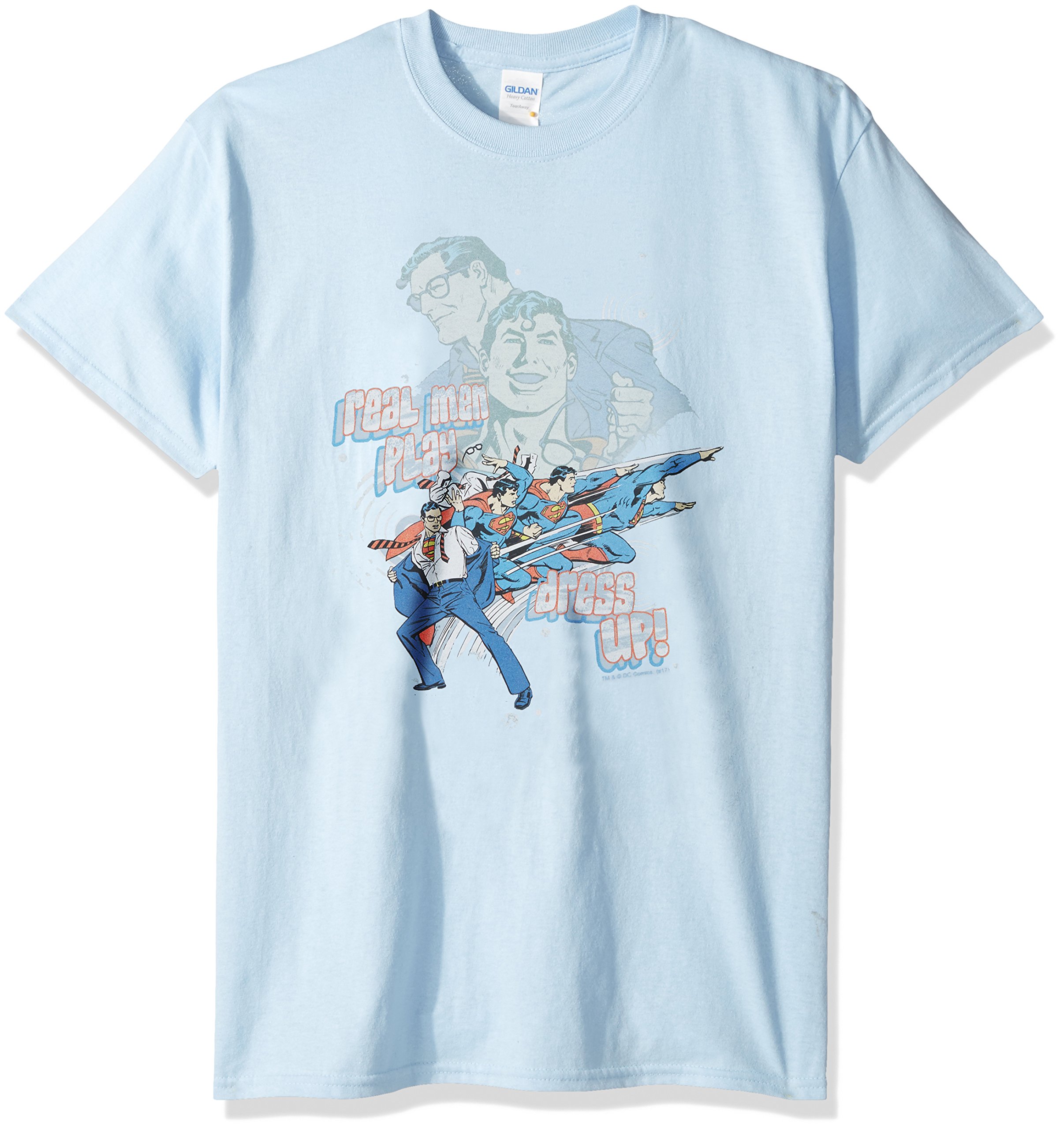Superman Real Men's Graphic T-Shirt - XXXL Size for Big & Tall Men - Perfect for Cosplay, Comic Con & Superhero Fans