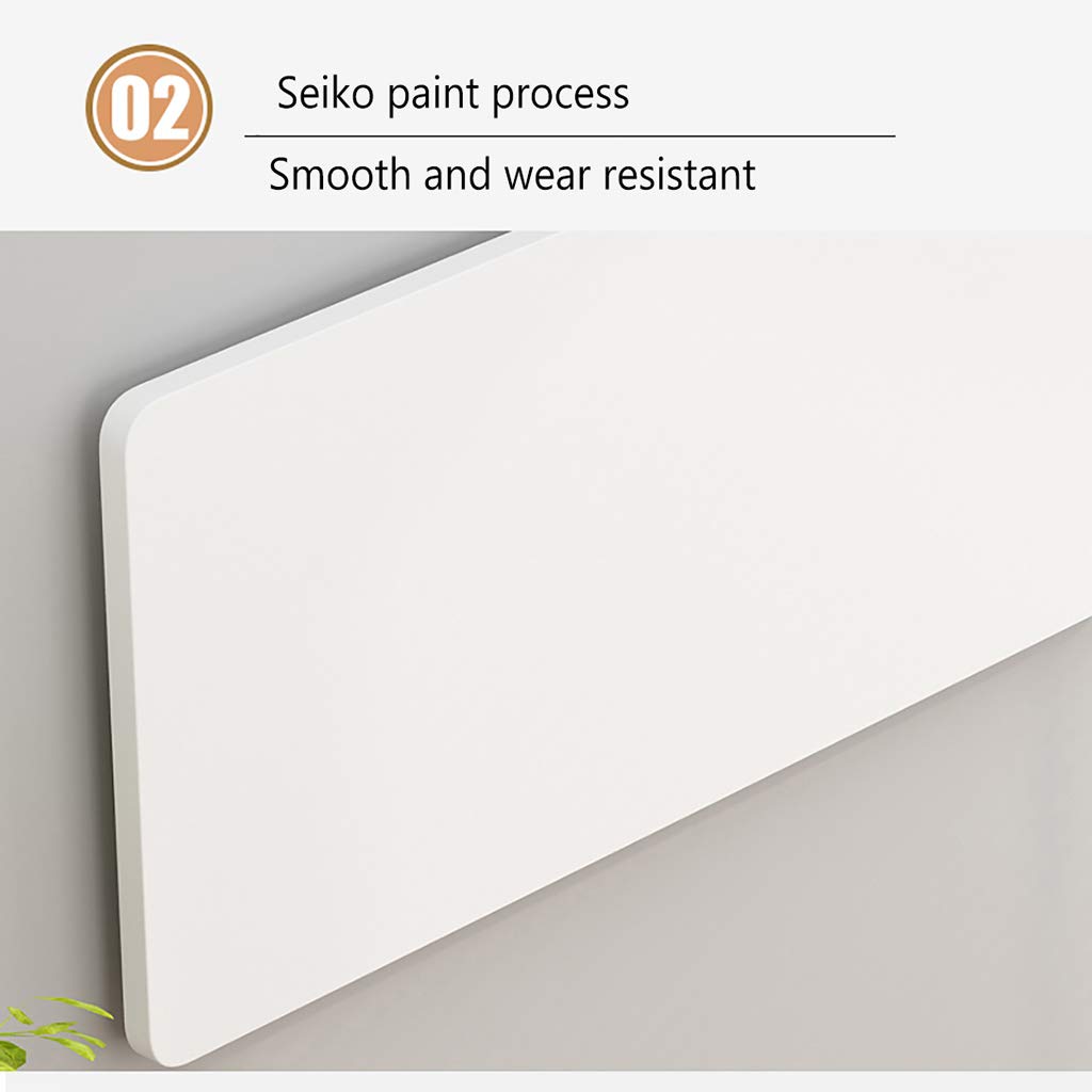 Wall-Mounted Drop-Leaf Table - Space Saving Floating Wooden Desk for Home Office, Laundry Room & Small Spaces - Perfect as Computer Desk, Workstation or Foldable Dining Table