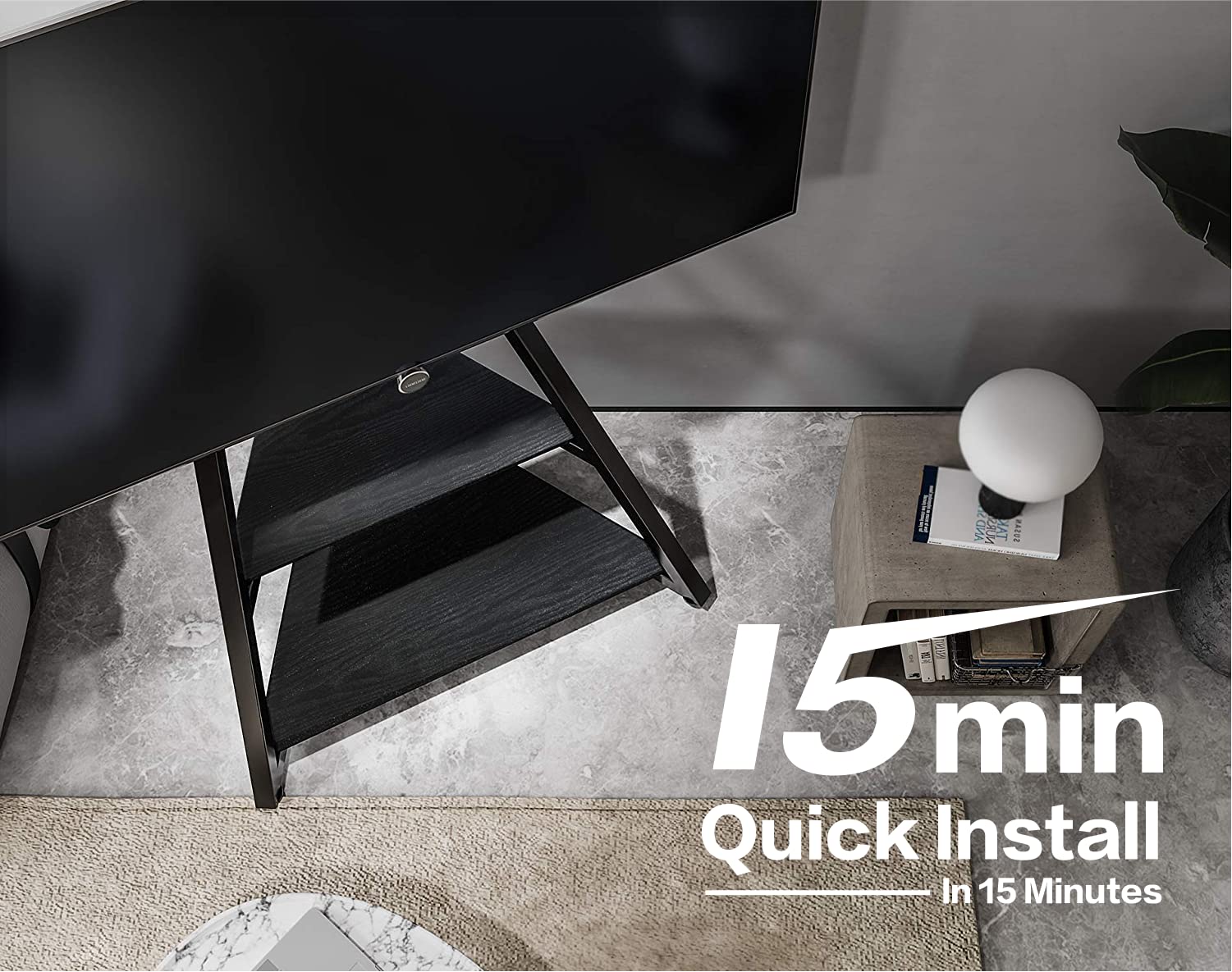 FITUEYES Universal TV Stand for 43-75 Inch TVs - Modern Swivel Tilt Floor TV Cart with Height Adjustment & Cable Management - Eiffel Series Entertainment Center for Living Room, Bedroom, Home Theater