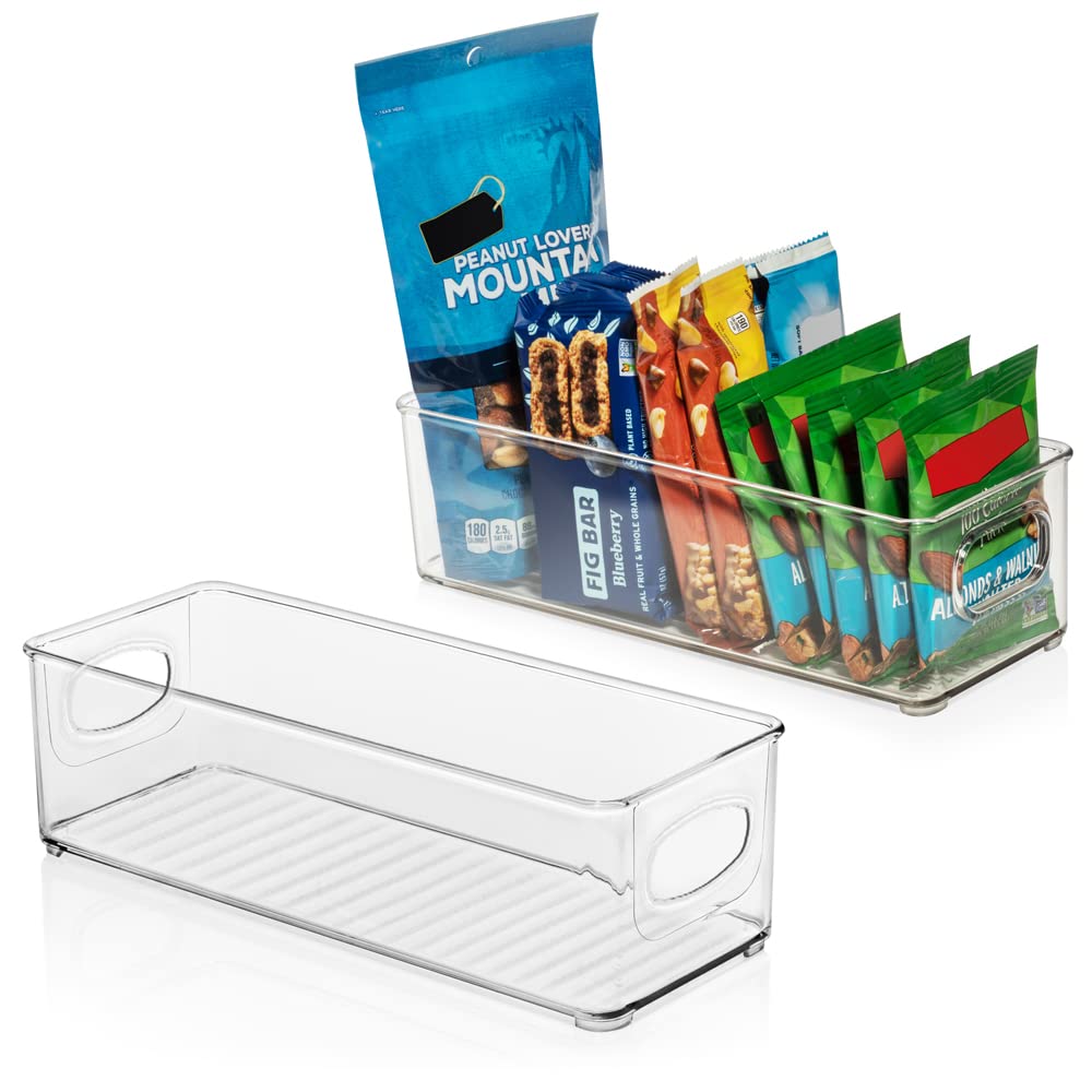 ClearSpace Plastic Pantry & Fridge Organizer Bins – 6 Pack for Kitchen Storage, Food Organization, and Decluttering – Perfect for Pantry Shelves, Refrigerator, and Cabinet Organization