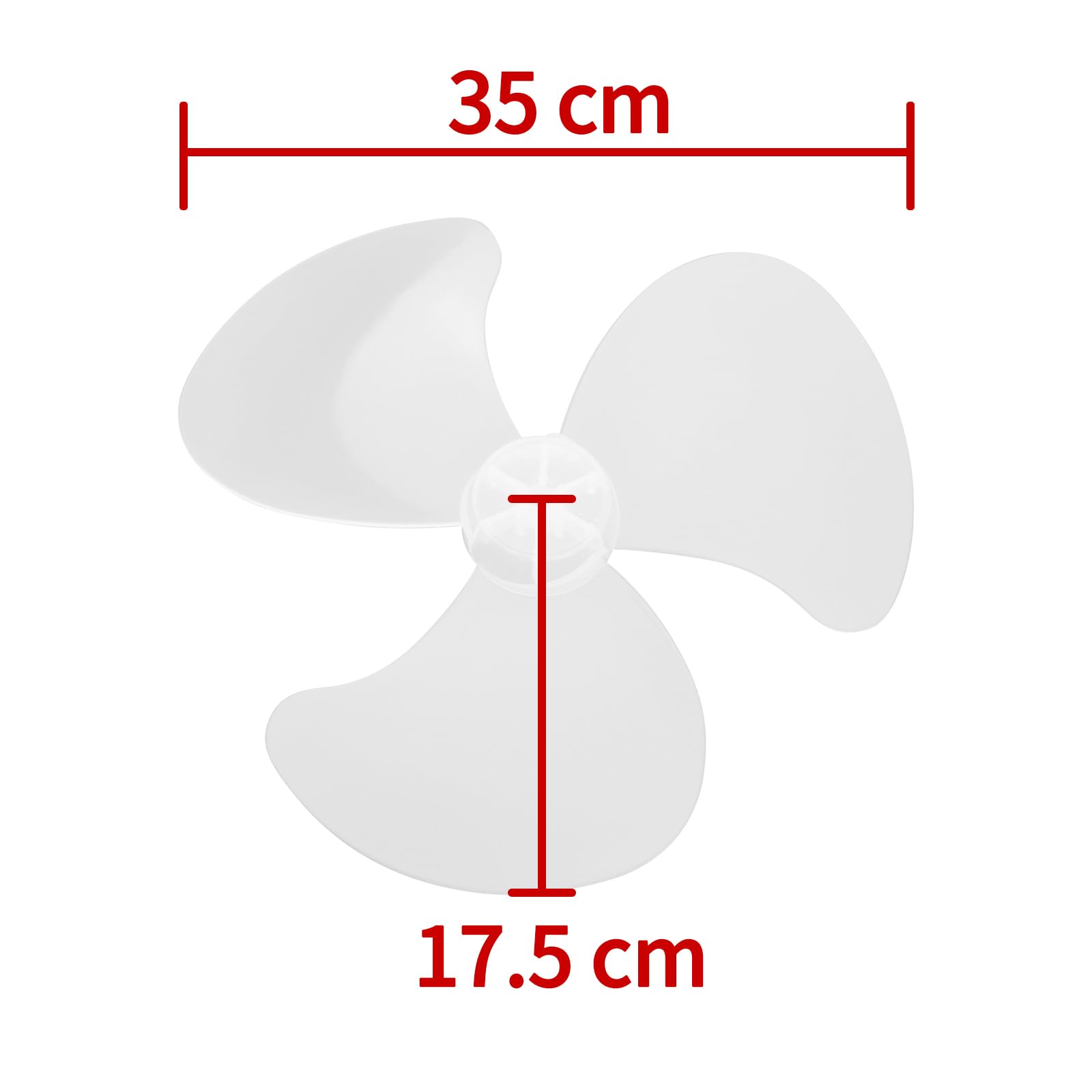 Durable 14-Inch White Universal Plastic 3-Blade Fan Replacement with Nut Cover | Compatible with Household Standing Pedestal Fans | Perfect for Bedroom, Living Room & Office Cooling