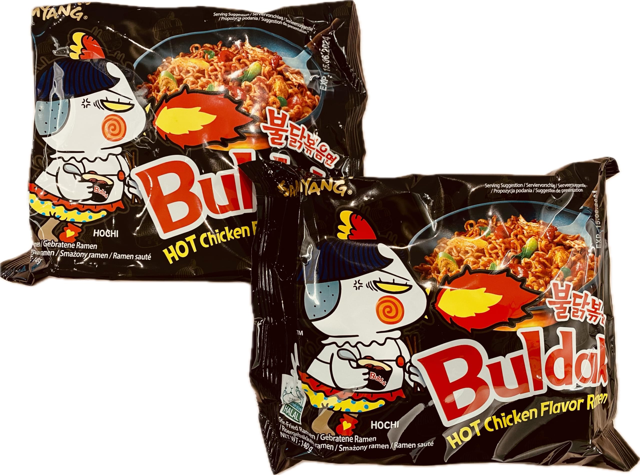 SamYang Buldak Hot Chicken Flavor Instant Ramen Noodles - 2x140g Spicy Korean Ramyun for Quick Meals & Late Night Snacks
