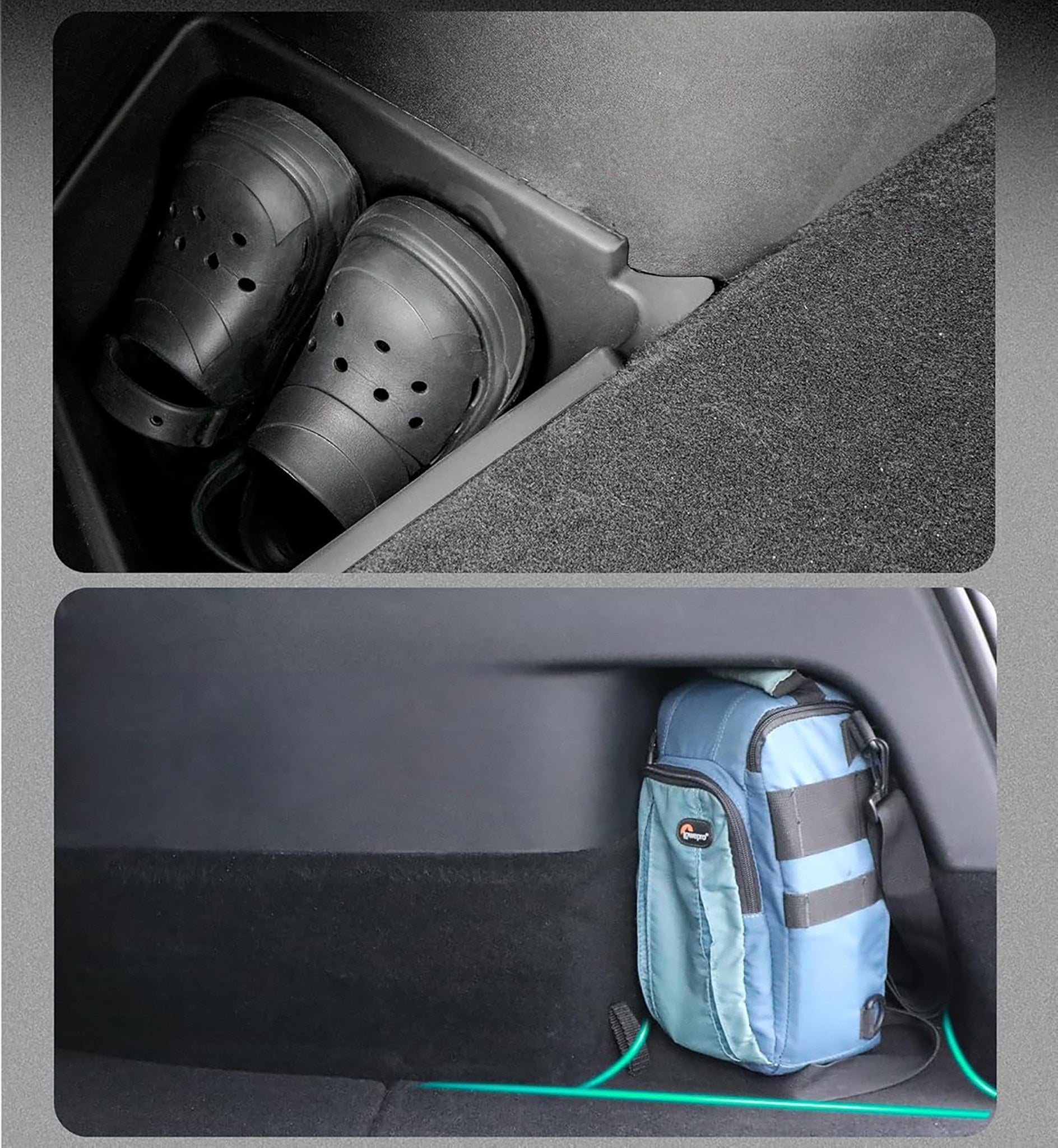 Tesla Model Y Rear Trunk Side Storage Bins - Organizer for 5-Seater SUV - Perfect for Road Trips, Groceries & Car Accessories Storage