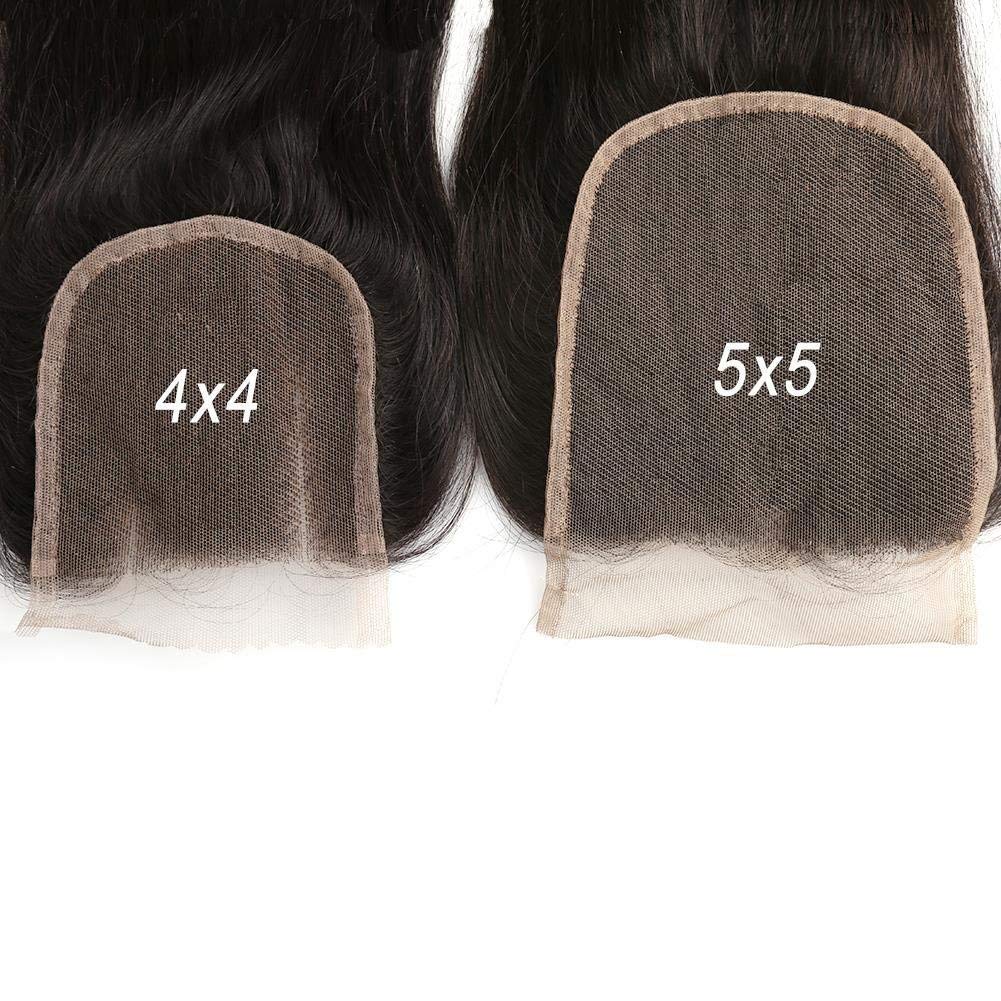 10A Premium 100% Virgin Brazilian Human Hair 5x5 Lace Closure Straight 130% Density with Baby Hair - Free Part Natural Color 18 Inch for Sew-In Weave & Protective Hairstyles - Perfect for Daily Wear, Special Occasions & Salon Styling