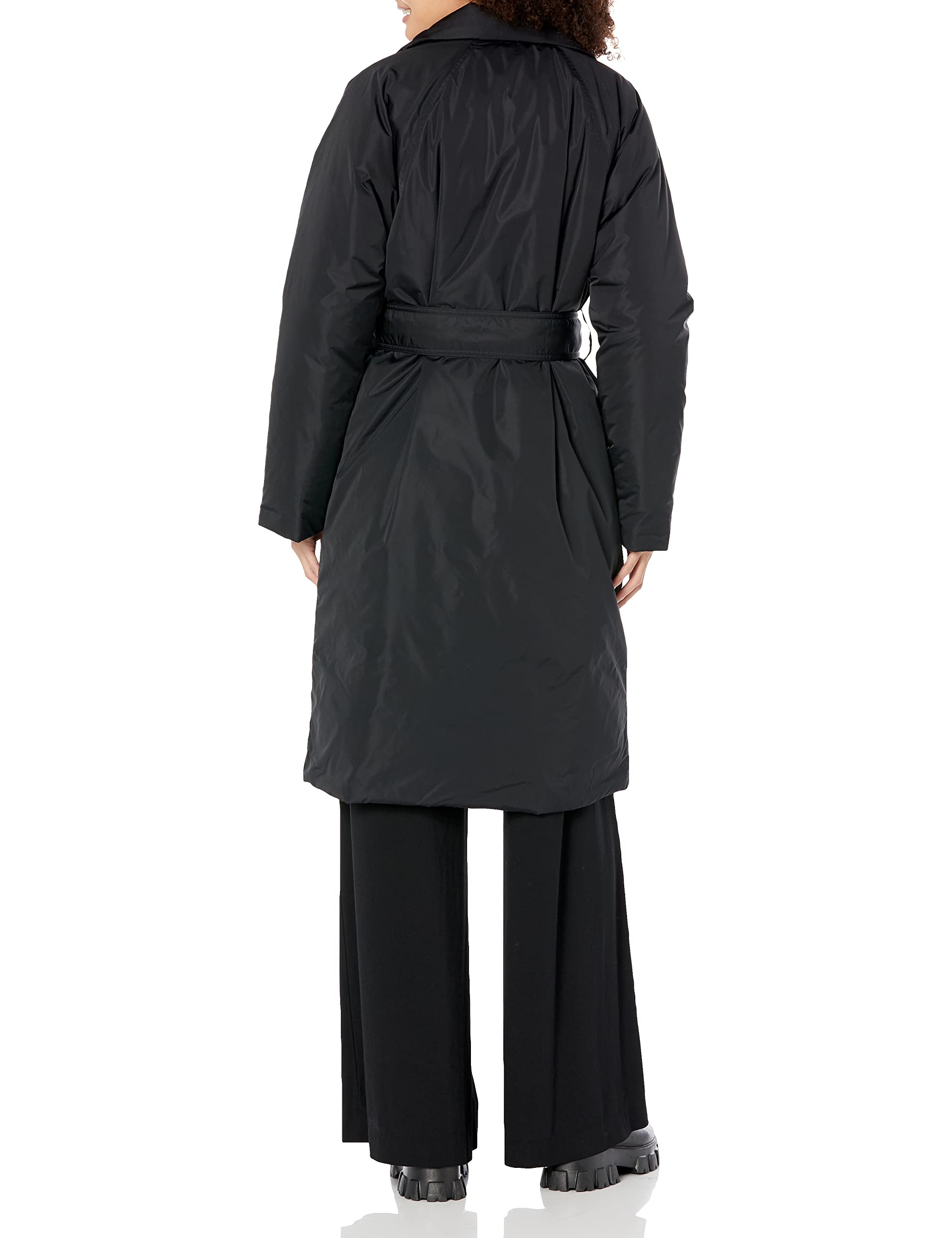 Theory Women's Puffer Wrap Coat - Lightweight Quilted Winter Jacket with Belt | Water-Resistant Down Alternative Coat for Cold Weather | Perfect for Work, Travel & Outdoor Activities