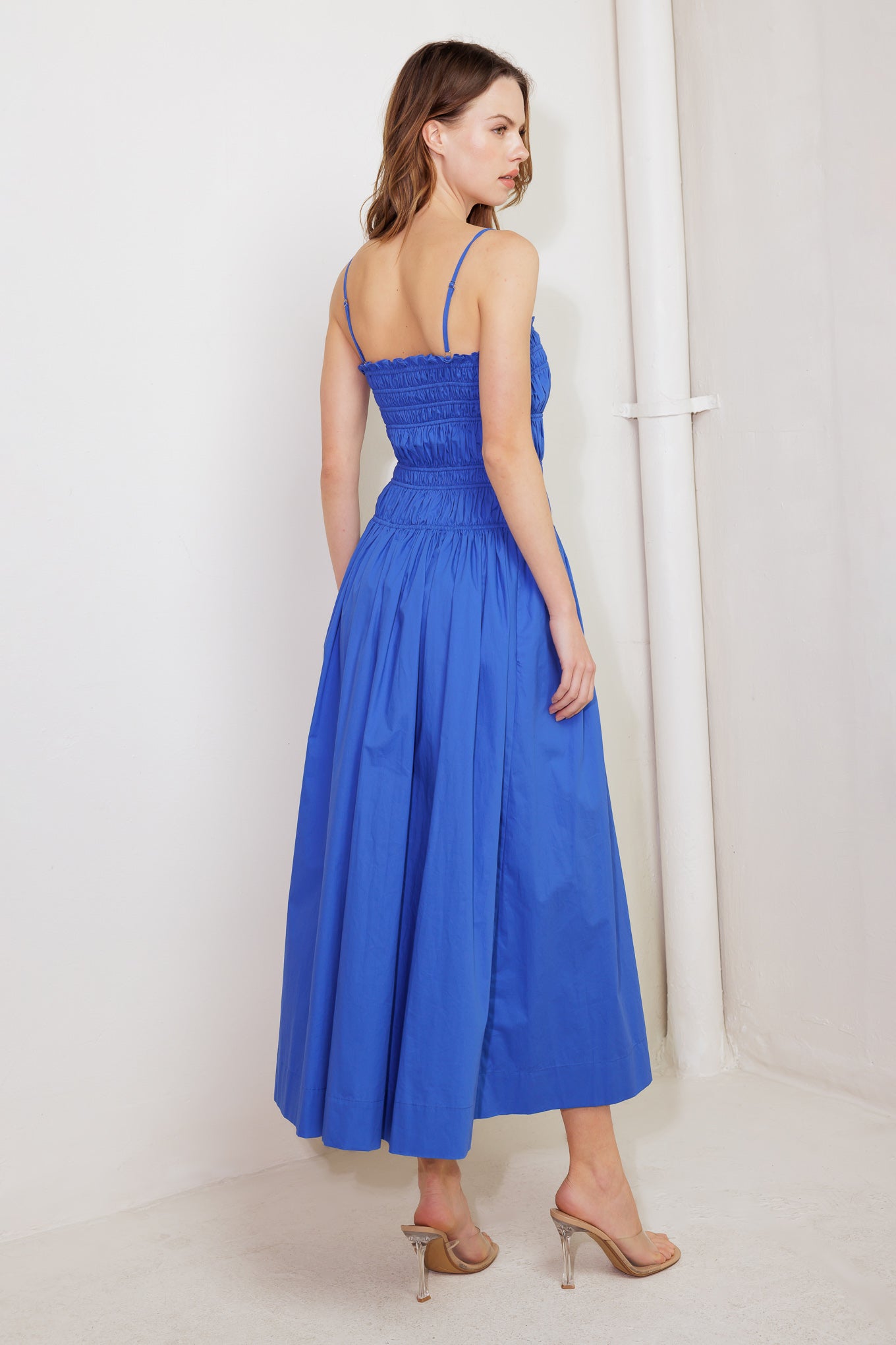 MOONLIGHT MIDI DRESS in Cobalt Blue - Elegant Women's Party Cocktail Dress for Evening Events & Special Occasions