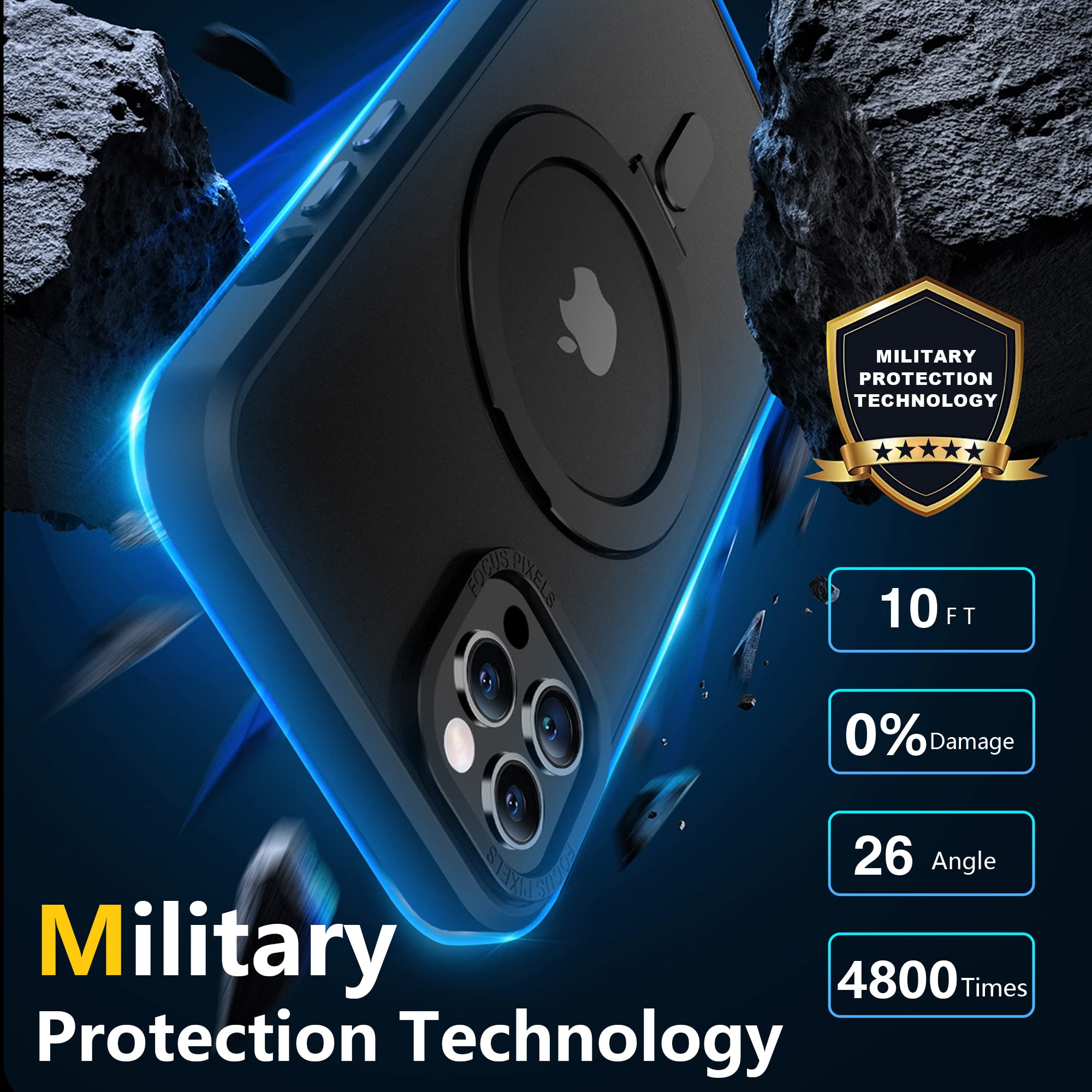 Magnetic iPhone 13 Pro Case with Invisible Stand | Compatible with MagSafe | Translucent Matte Finish | 6.1