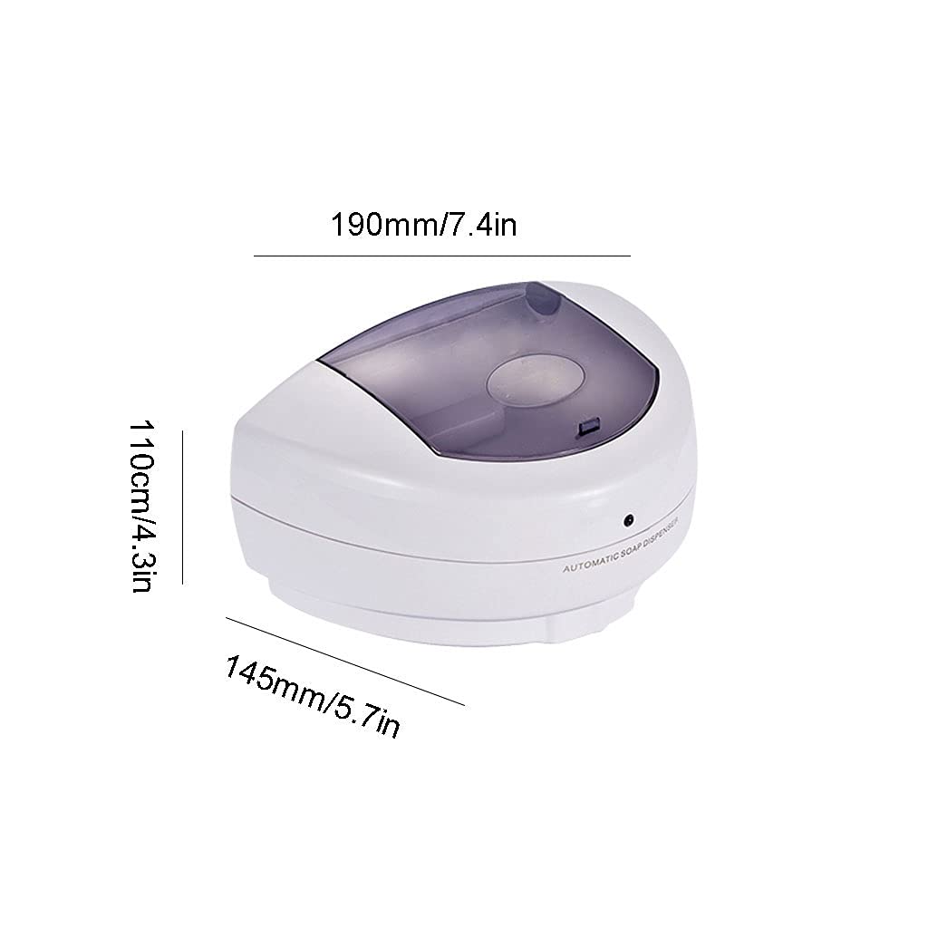 Automatic Soap Dispenser for Bathroom - Touchless Wall Mounted Hand Sanitizer Dispenser with Refillable Liquid Soap Container - Ideal for Hotels, Restrooms & Home Use (White, Size B)