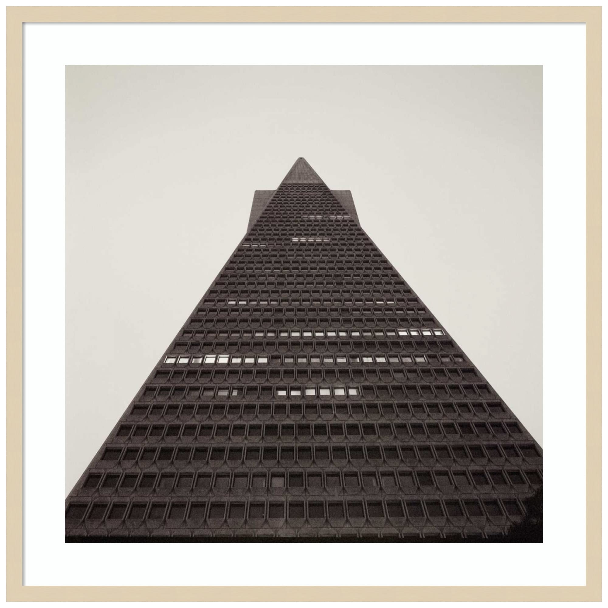 Alan Blaustein Trans America 3 Wood Framed Wall Art Print - 33x33 Inches Large Svelte Natural Frame - Modern Home & Office Decor for Living Room, Bedroom, Dining Area