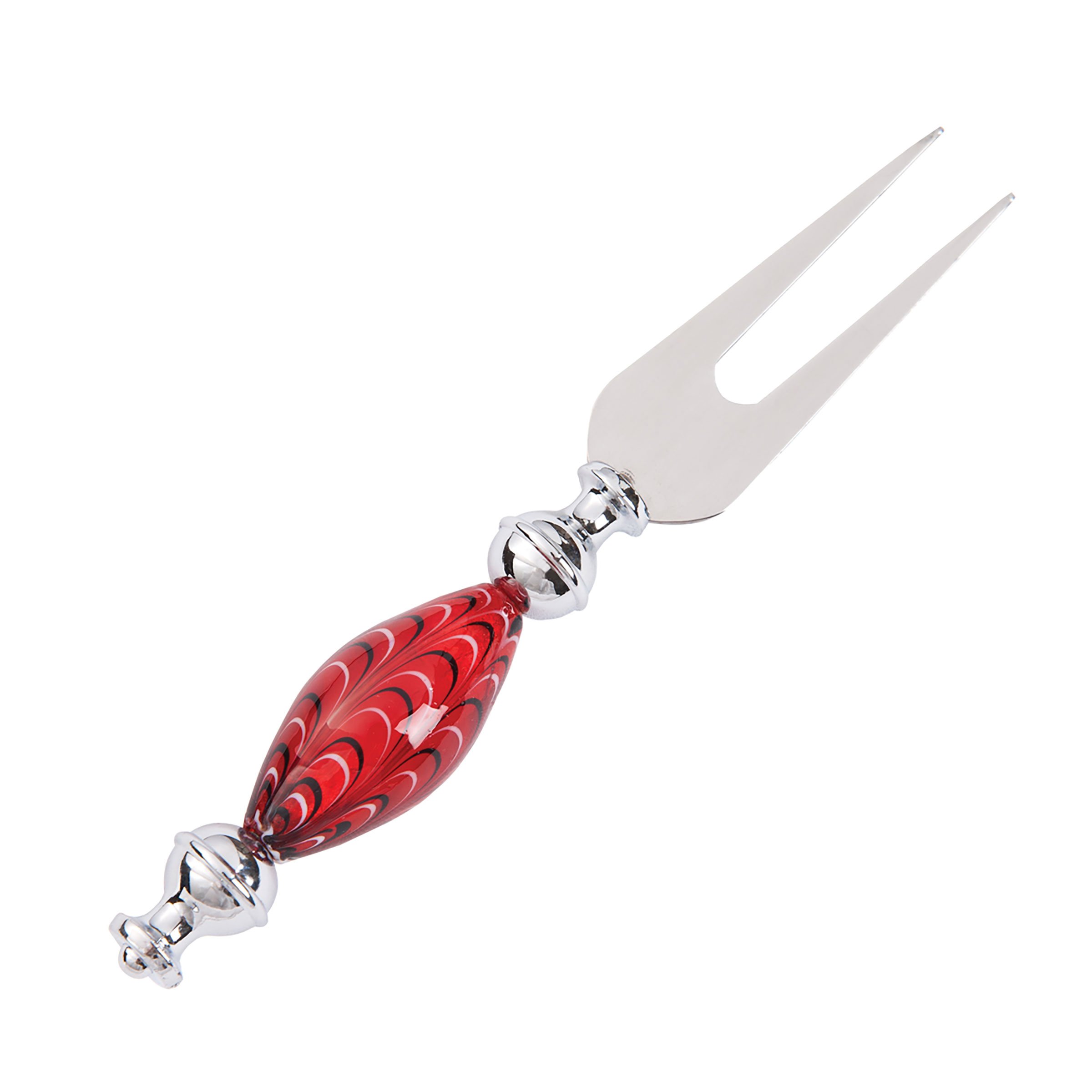C&F Home Stainless Steel Cheese Fork - Red - Perfect for Wine & Cheese Parties, Charcuterie Boards, and Gourmet Dining