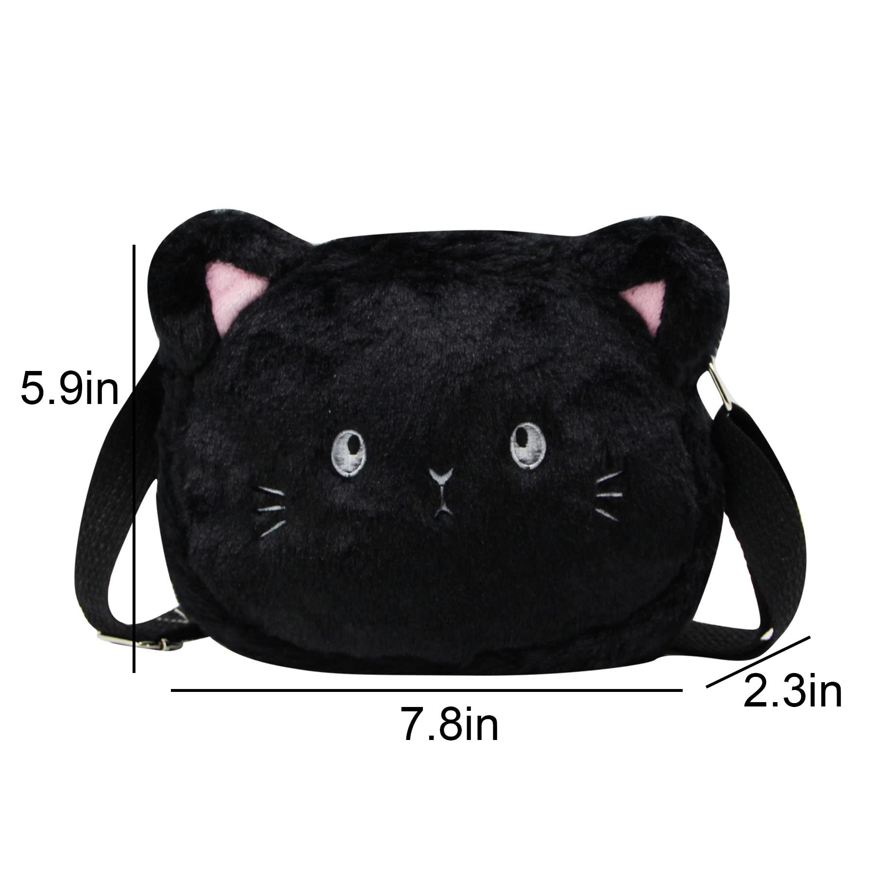 Adorable Pink Fluffy Cat Crossbody Bag - Small Plush Shoulder Purse for Women, Kawaii Animal Messenger Satchel - Perfect for Casual Outings, Cosplay & Gift Giving