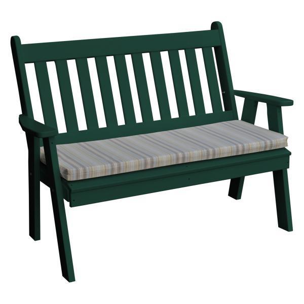 A&L Furniture Poly Traditional English Garden Bench - Outdoor Patio, Garden, and Park Seating for Relaxation