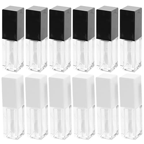 FOMIYES 12 Pack 5ml Clear Empty Lip Gloss Tubes - Refillable Lipstick Containers, Lip Balm Bottles & Eyelash Serum Tubes for DIY Cosmetics | Perfect for Makeup Artists, Beauty Salons and Home Use