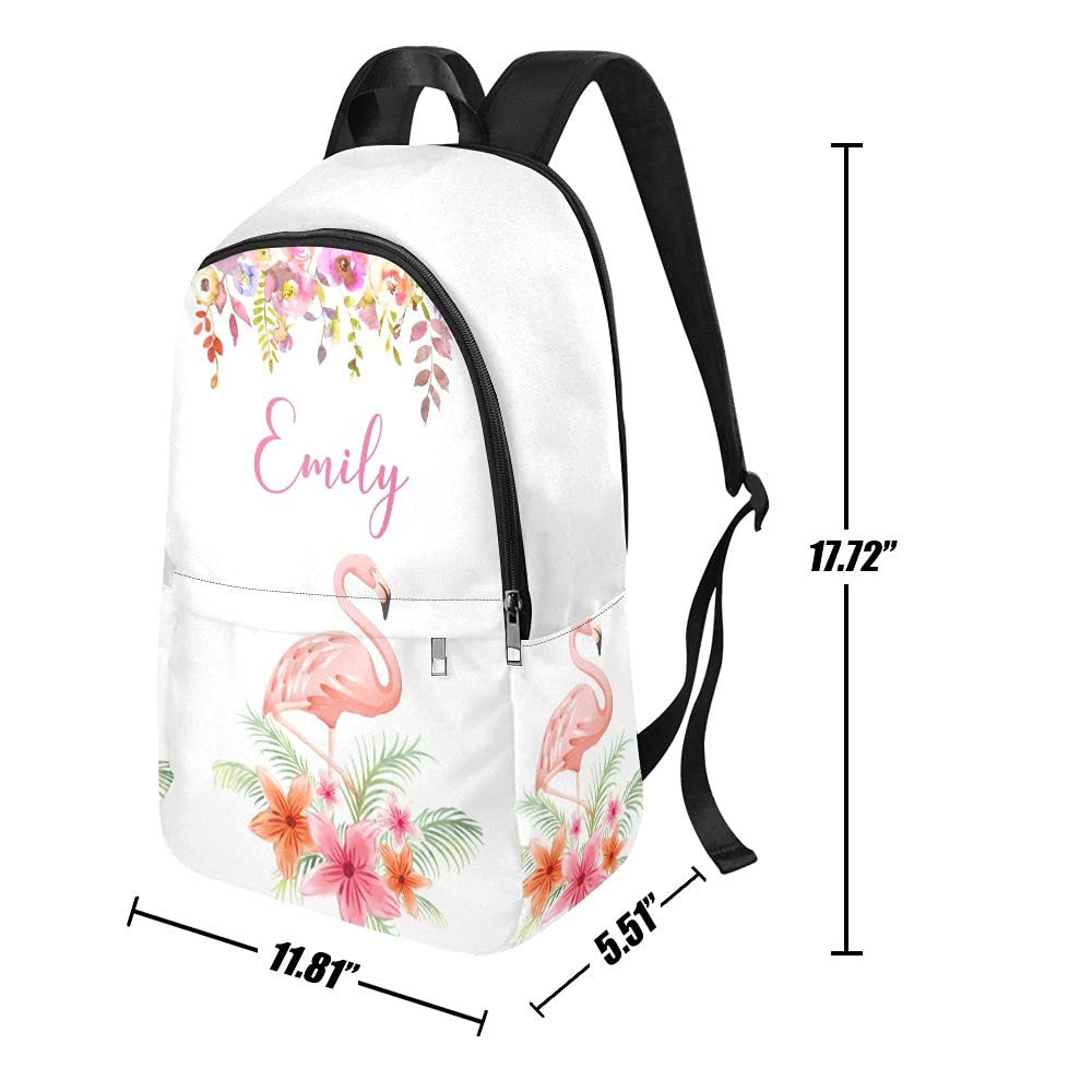 Custom Personalized Flamingo Backpack with Name Embroidery - Stylish School & Travel Backpack for Women & Girls - Perfect for College, Work, Vacation & Everyday Use (Flamingo 5)