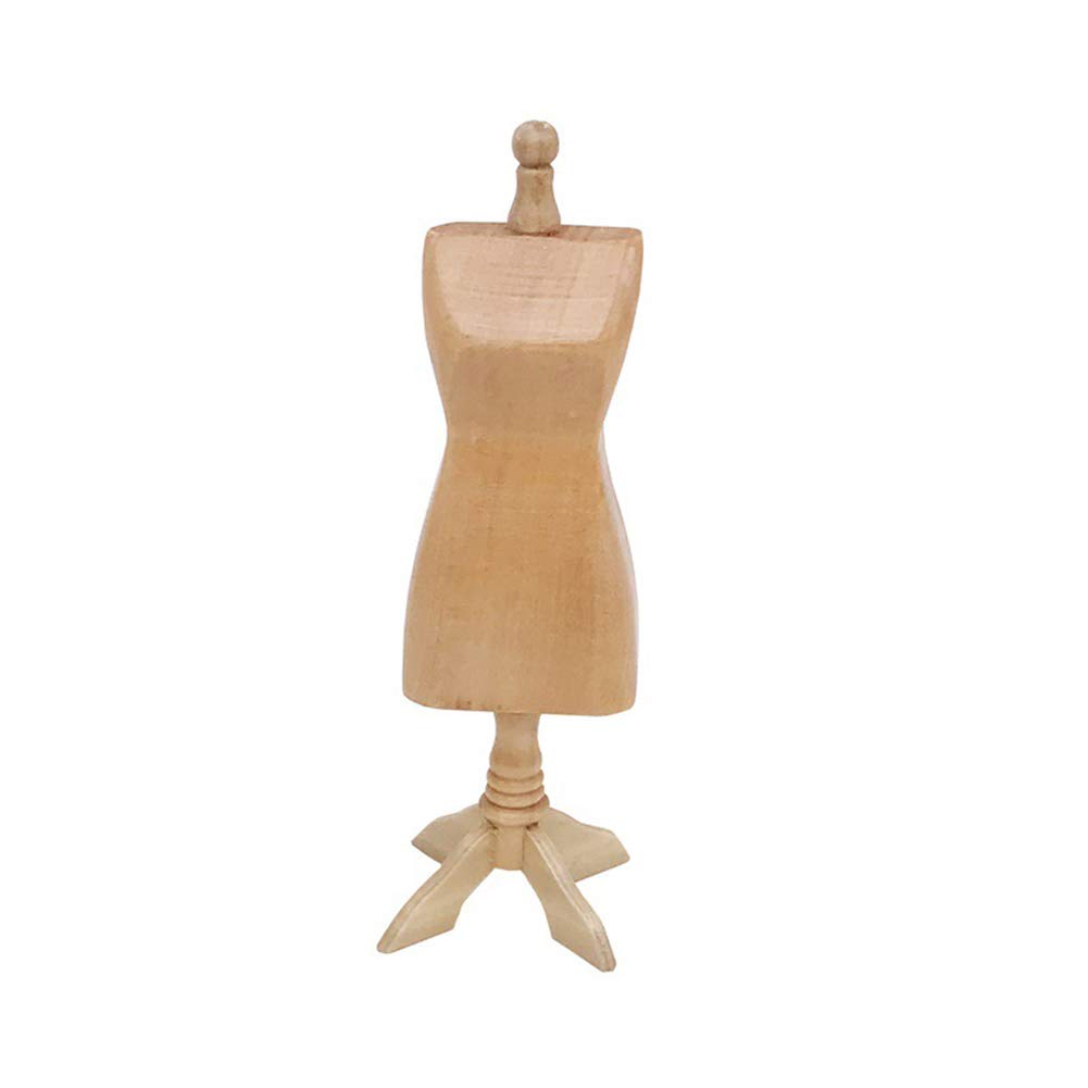 BENBOR 1/12 Scale Miniature Dollhouse Wooden Female Mannequin - Adjustable Garment Stand for DIY Doll Clothes, Fashion Display & Home Decor - Perfect for Miniature Collectors, Model Photography & Tabletop Displays