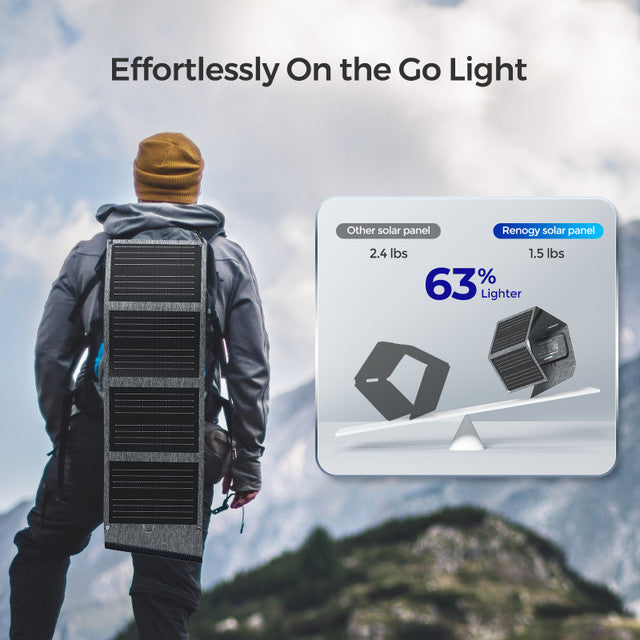 Renogy E.FLEX 30W Portable Solar Panel - Compact & Lightweight Foldable Solar Charger for Camping, Hiking, RV, Boating & Emergency Power Supply