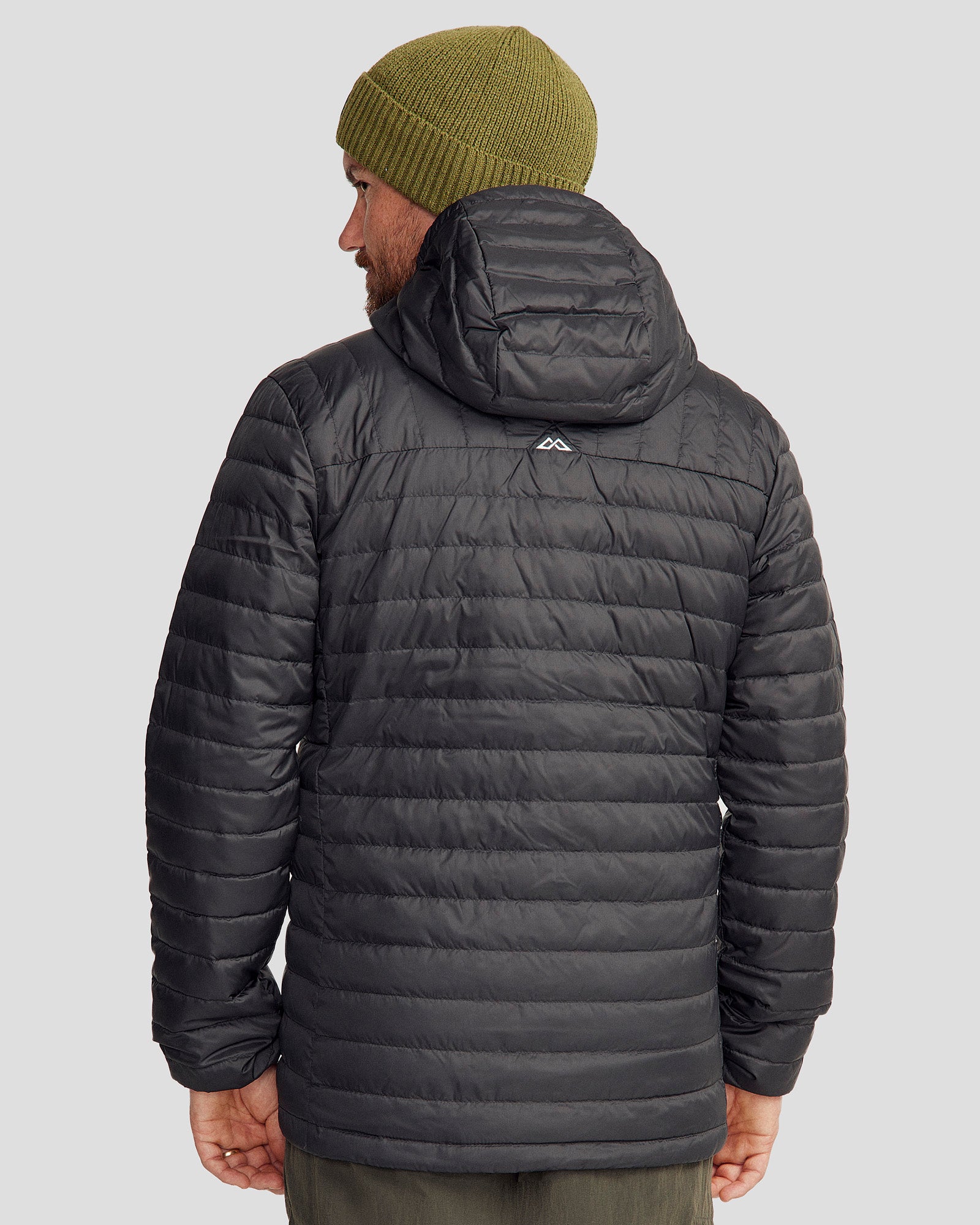 Men's Heli Hooded Down Jacket - Lightweight Warm Winter Coat, Waterproof Windproof Puffer Jacket for Outdoor Activities - Black