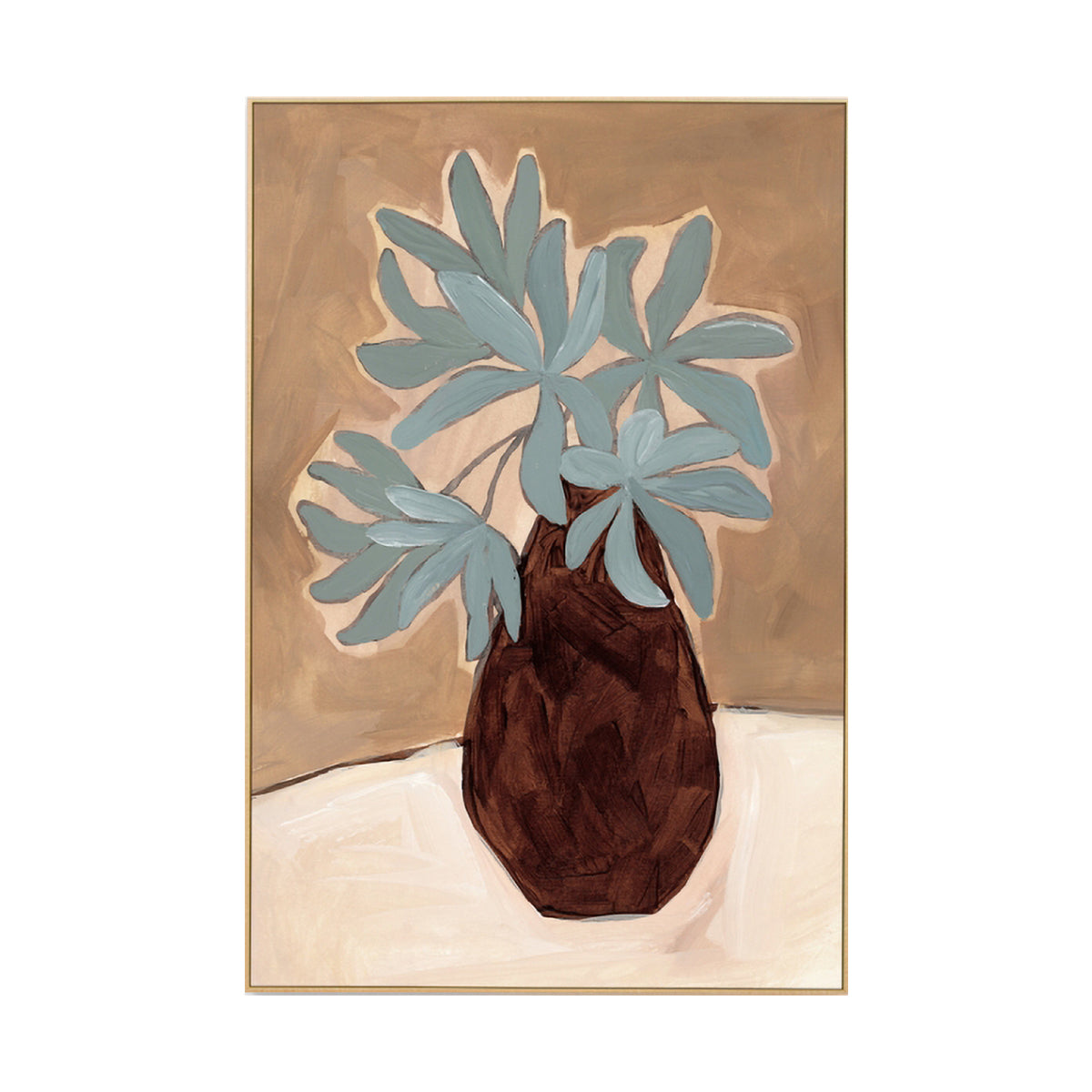Bold Arrangement Nutmeg 2 Canvas Wall Art - Modern Abstract Painting for Living Room, Bedroom & Office Decor