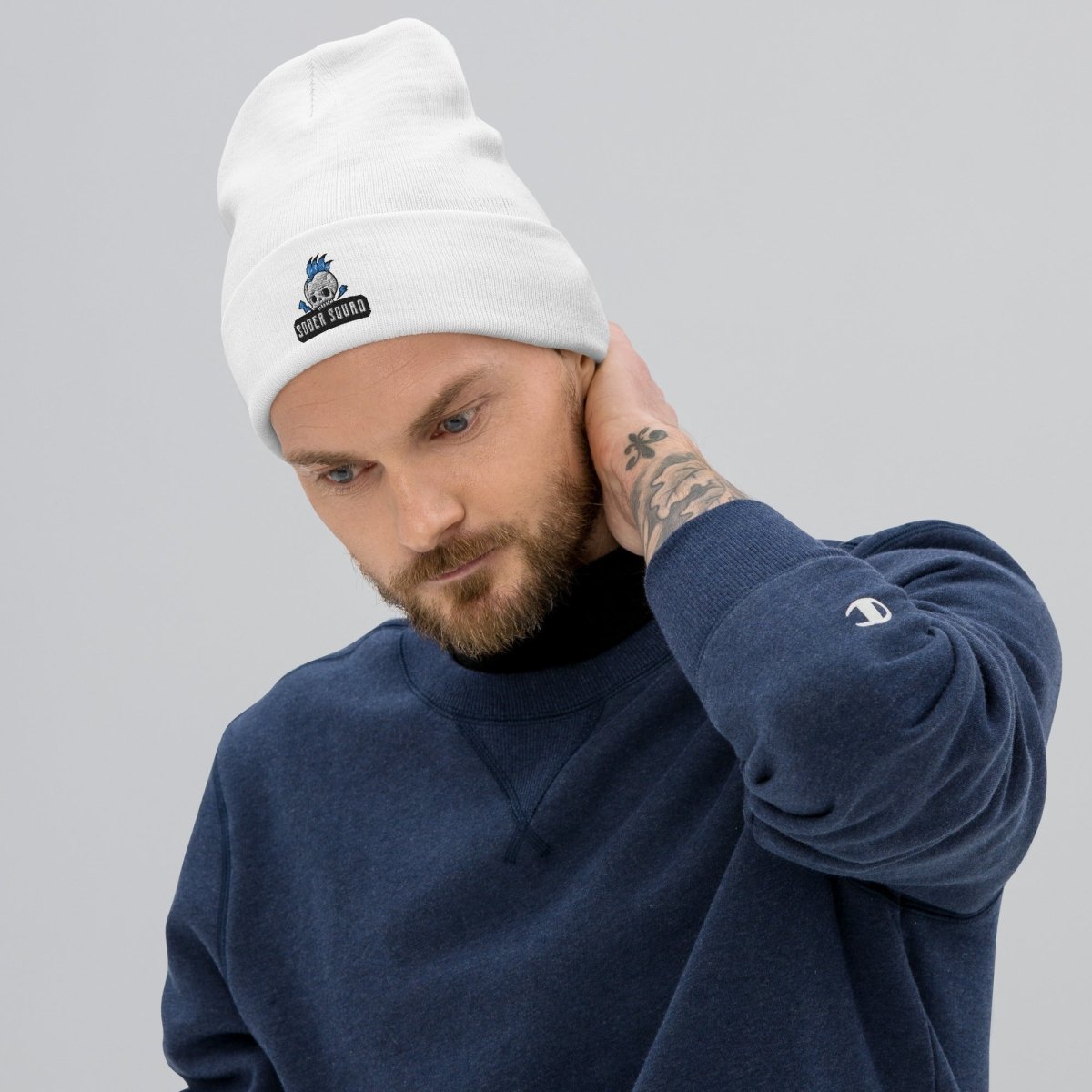 Sober Squad Embroidered Knit Beanie - Warm Winter Hat for Men & Women - Perfect for Recovery Support, Outdoor Activities & Cold Weather Fashion