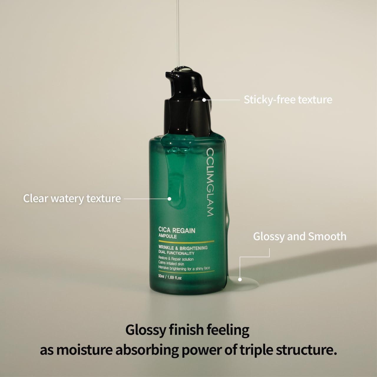 CICA Regain Ampoule 50ml (1.69 Fl Oz) - Vegan Soothing Calming Hydrating Facial Serum for Sensitive Skin | Clean Beauty Korean Skincare | Perfect for Daily Hydration & Redness Relief
