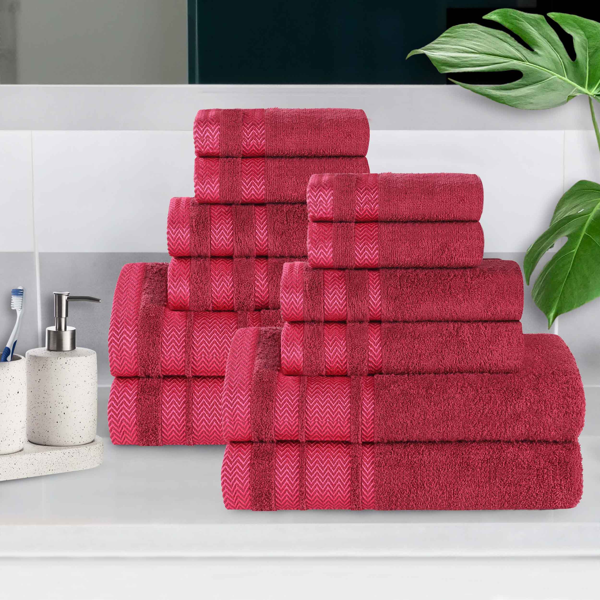 Premium 12-Piece Cotton Towel Set - Medium Weight, Soft & Absorbent Bath Towels for Spa, Gym & Everyday Use