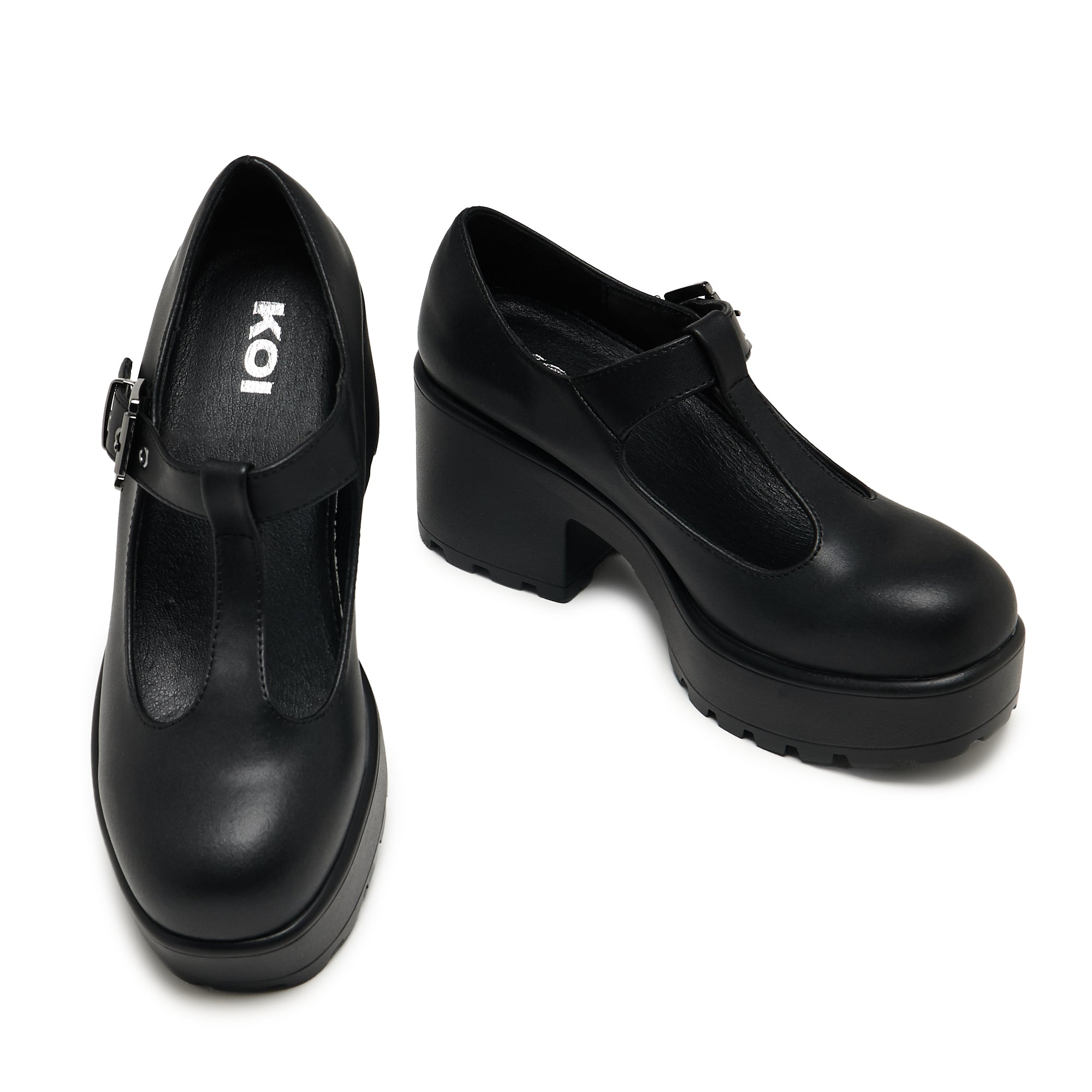 SAI Black Mary Jane Shoes - Faux Leather Edition | Comfortable & Stylish Women's Dress Shoes for Work, Party & Formal Occasions