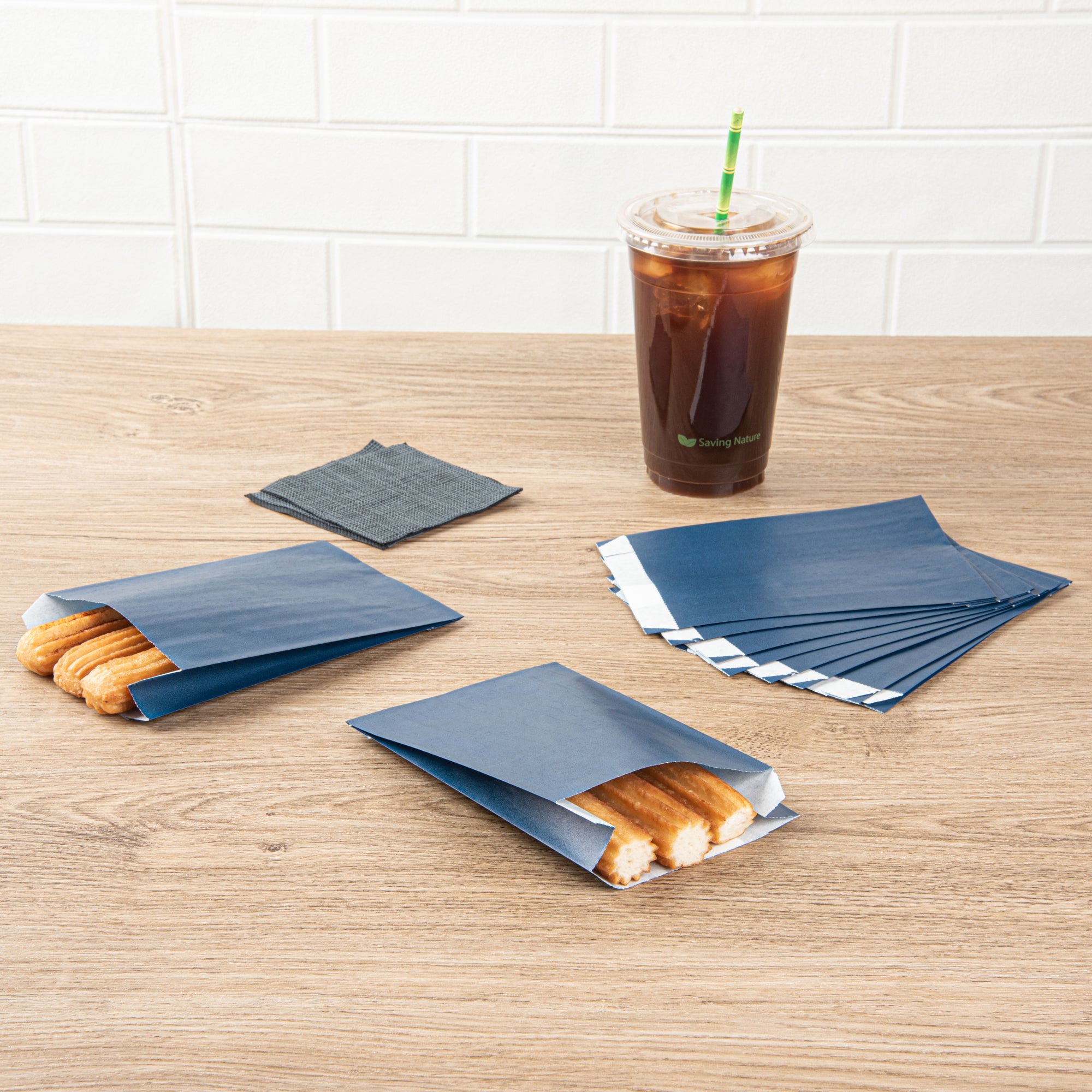Premium Midnight Blue French Fry & Snack Bags - 4.25
