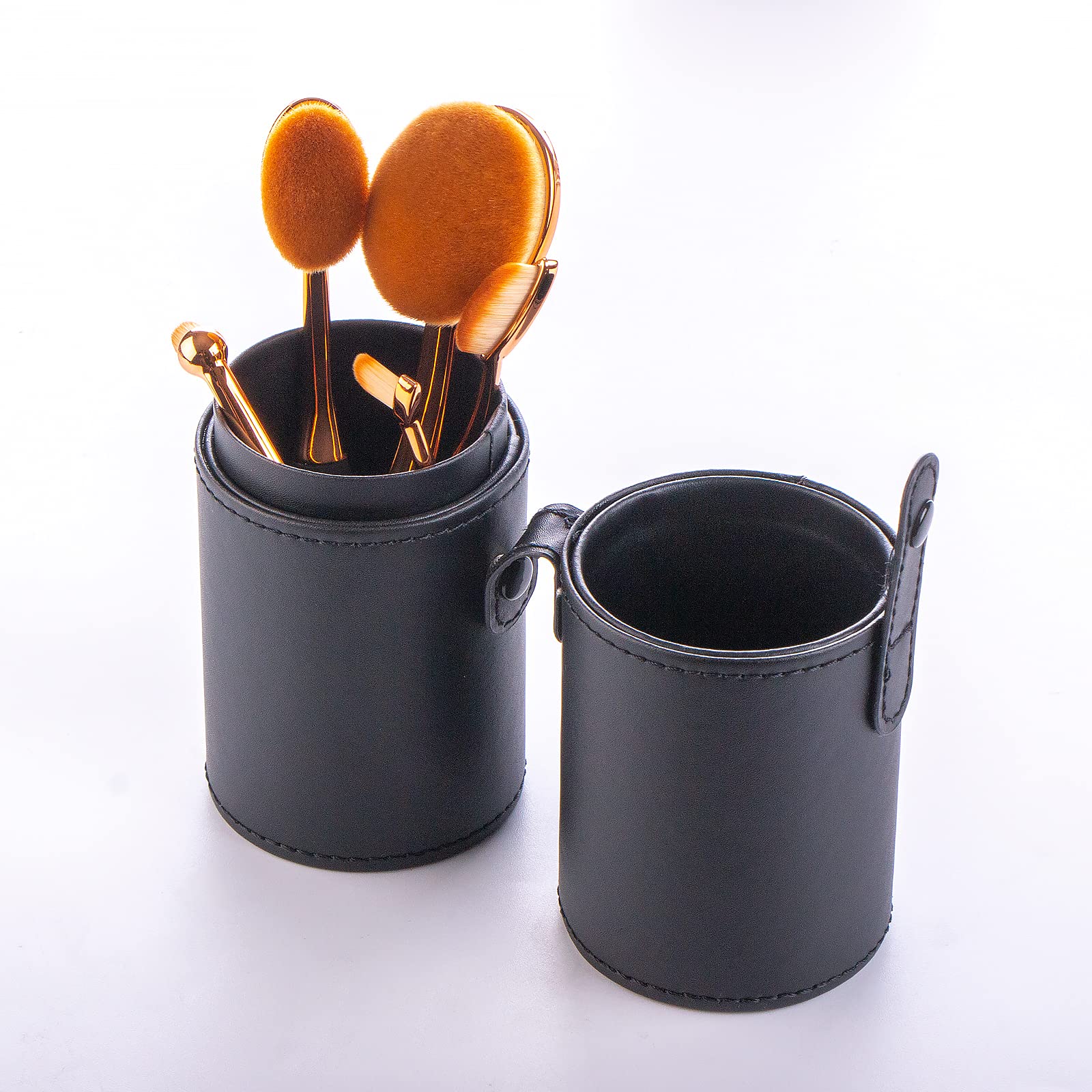 Yoseng 5-Piece Oval Makeup Brush Set - Foundation Brush for Liquid, Cream & Powder - Fast Flawless Application with Travel Case - Perfect for Professional Makeup & Everyday Beauty Routine