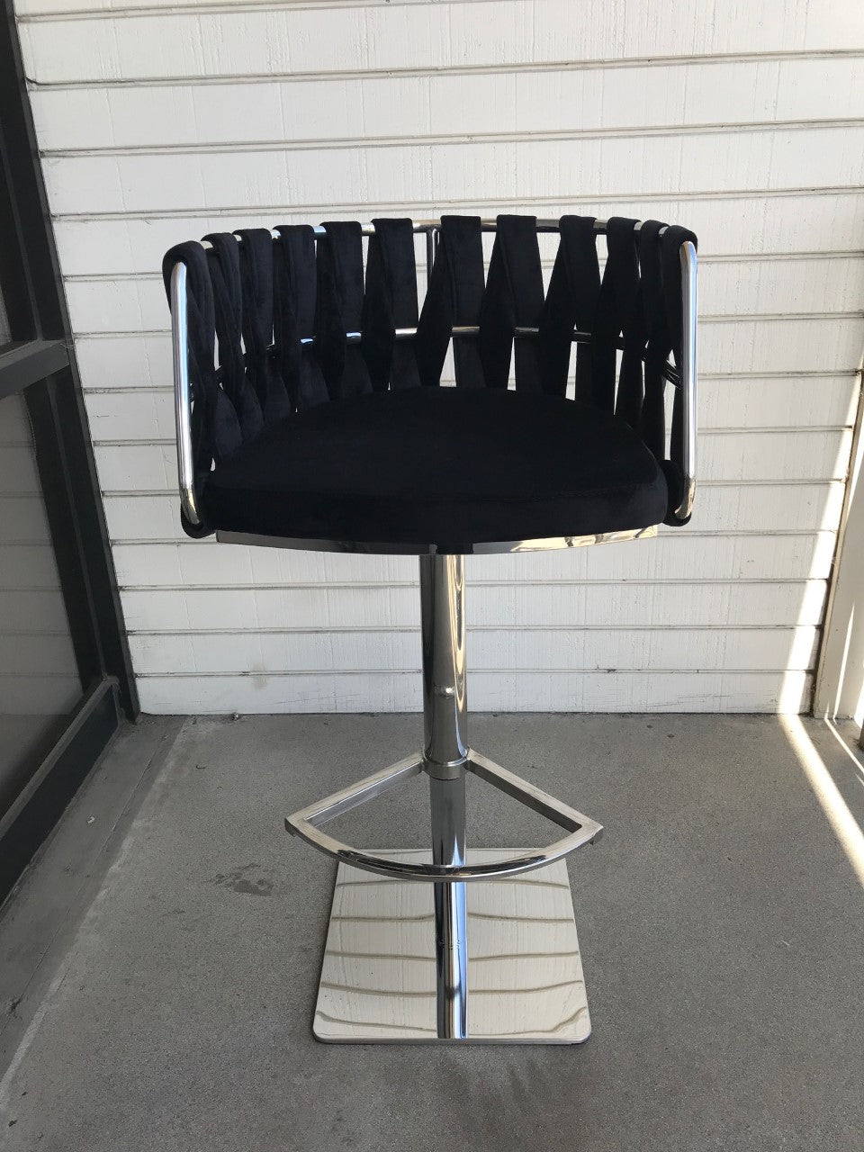 Milano Adjustable Swivel Bar Stool - Silver & Black Counter Height Chair for Kitchen Island, Breakfast Nook & Home Bar - Modern & Comfortable Seating