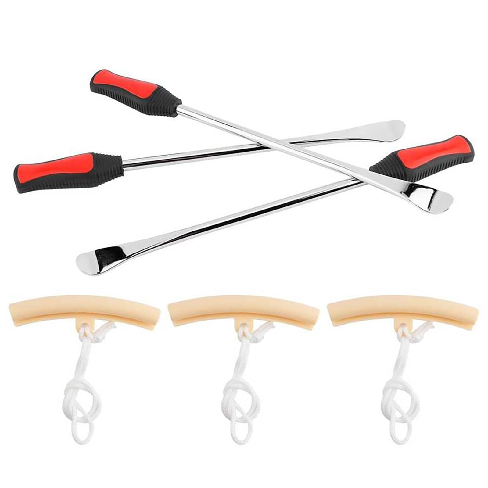 3-Pack Heavy Duty Tire Pry Bar Set - Durable Car Wheel Removal Lever Tools for Auto Repair & Maintenance (Includes Protective Cases) - Perfect for Mechanics, DIY Enthusiasts & Roadside Emergencies