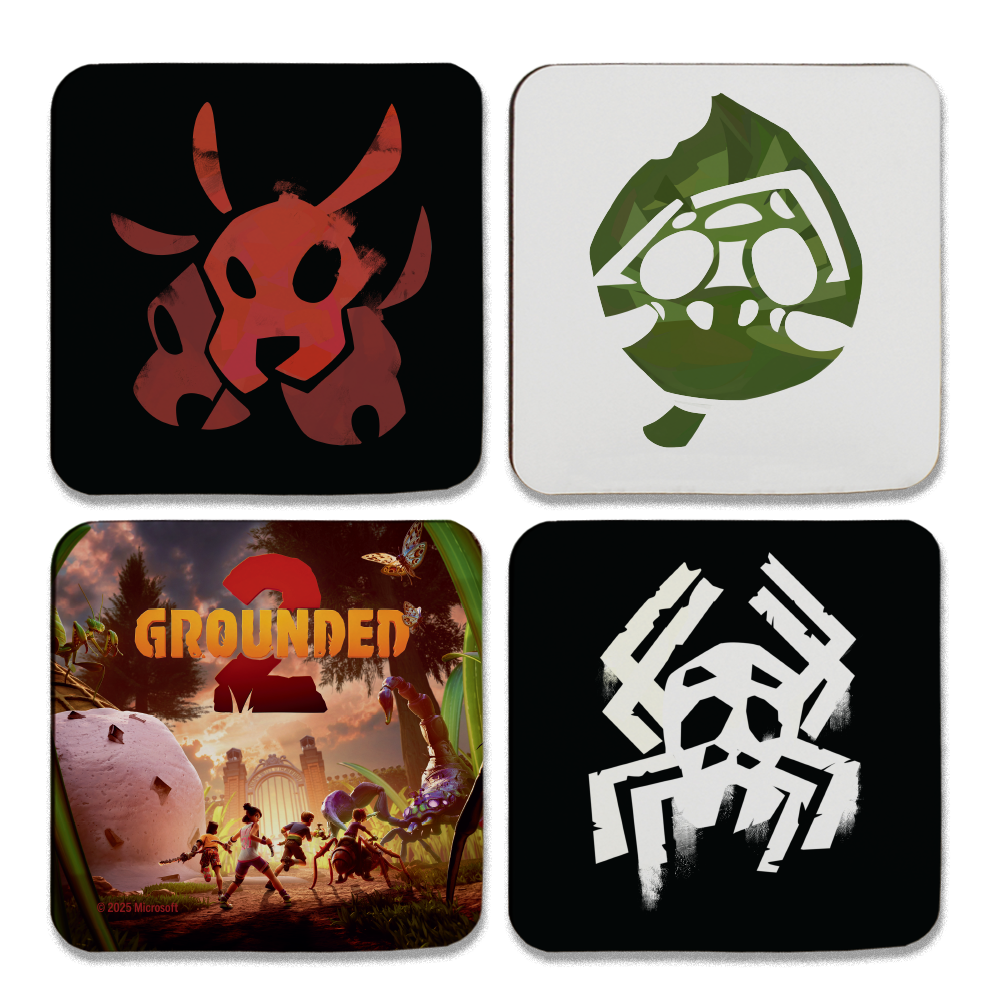 Grounded 2 Coaster Set - Non-Slip Drink Coasters for Coffee, Beer & Wine - Perfect for Home, Office & Bar Use