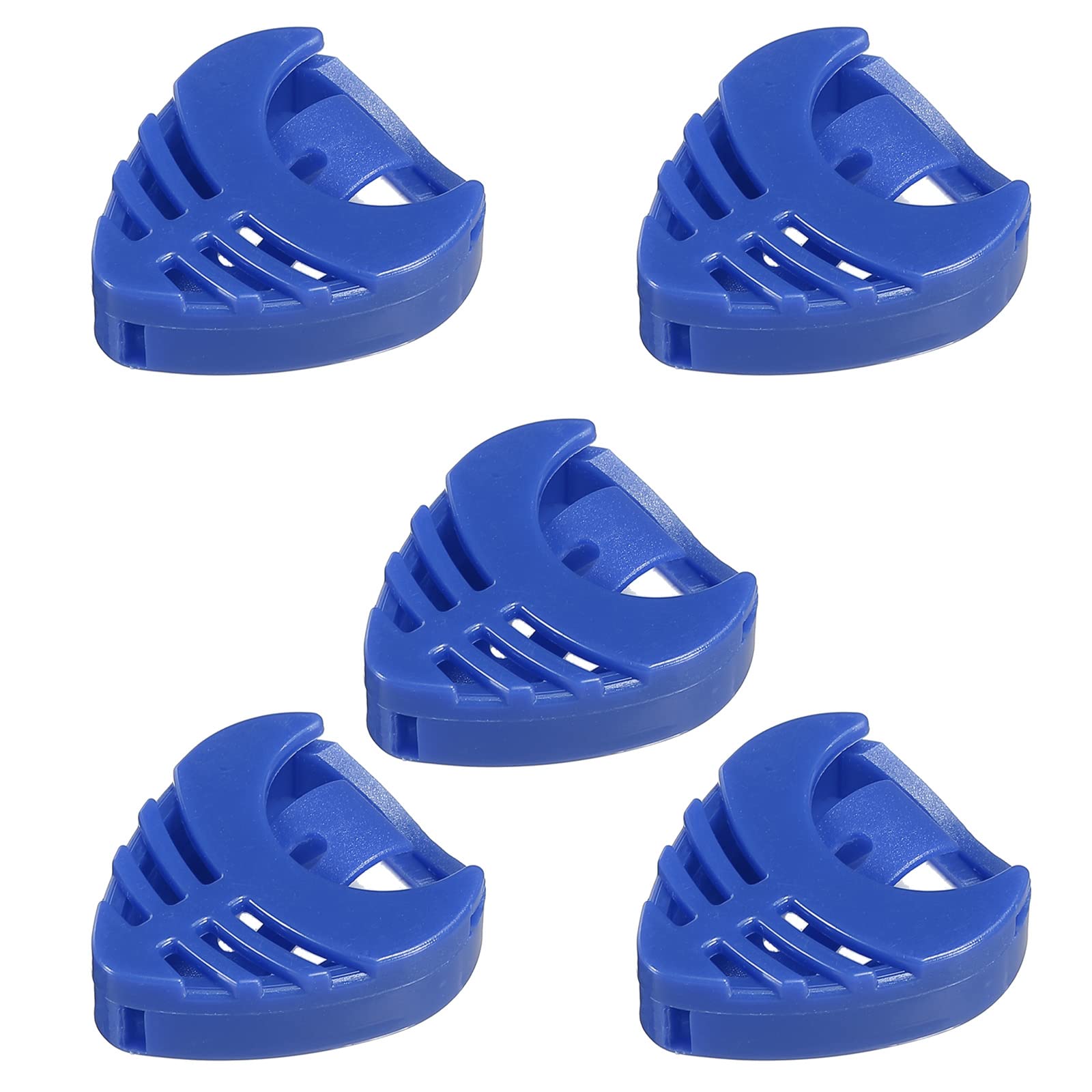 Meccanixity Heart-Shaped Guitar Pick Holder - Blue Plastic Pick Storage for Guitar, Bass & Ukulele - 10 Pack with Adhesive Back & Spring - Perfect for Musicians, Guitar Cases & Music Accessories Organization