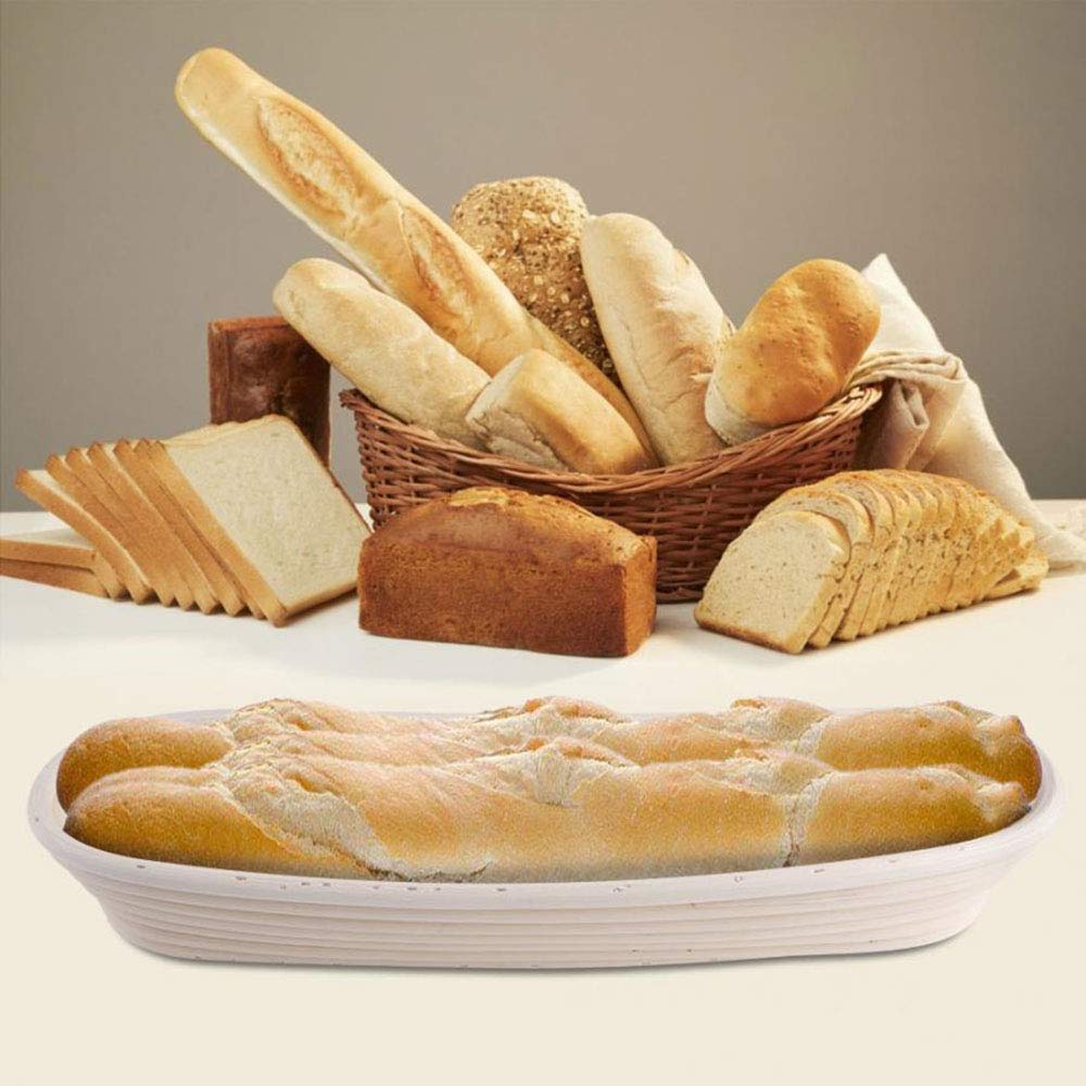 Handmade Oval & Round Rattan Bread Proofing Basket - Dough Banneton Brotform for Sourdough Fermentation - Natural Kitchen Baking Tool (17x12x6cm) - Perfect for Artisan Bread Making & Home Bakers